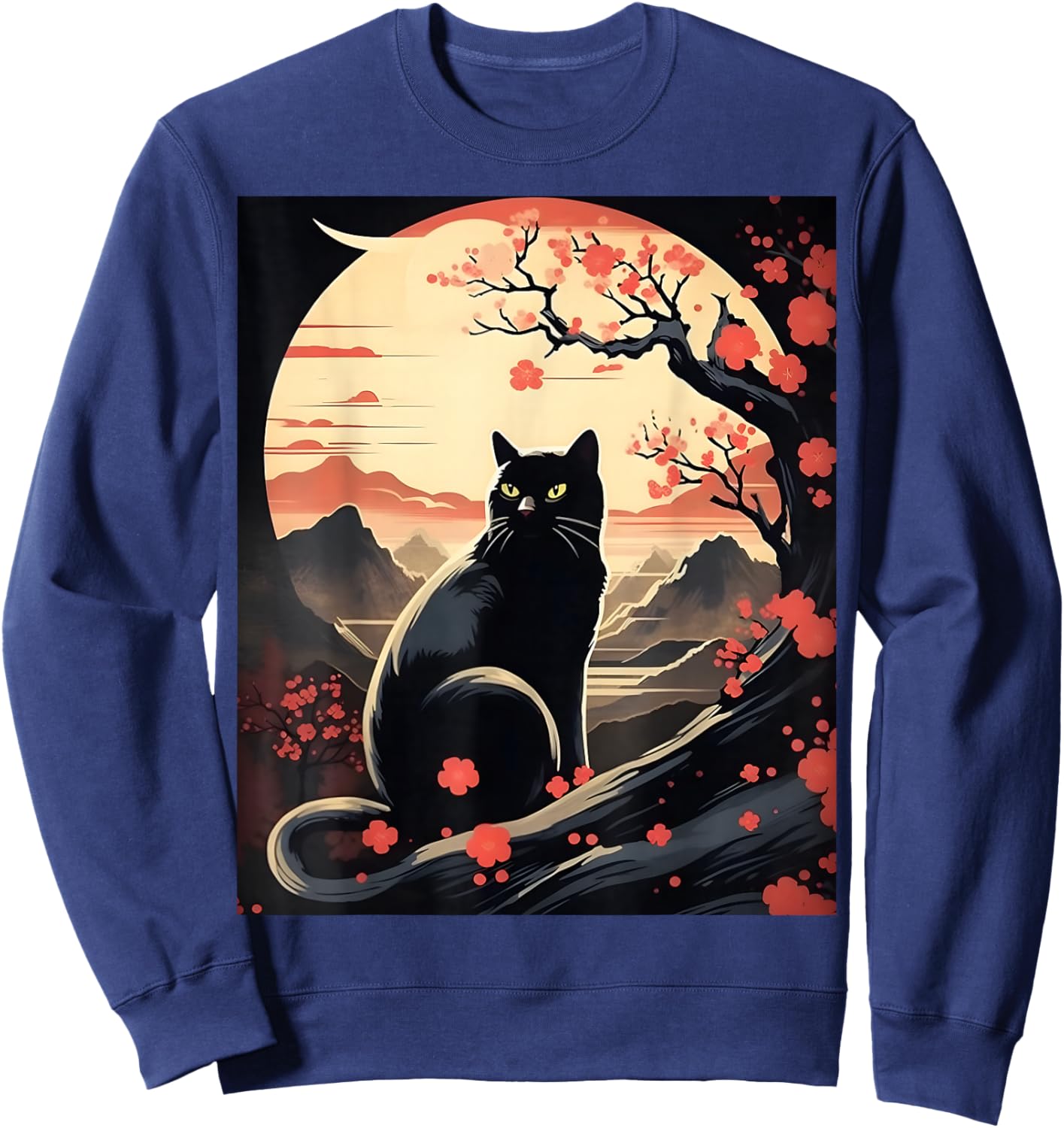 Kawaii Japanese Anime Cat , Women & Kids Sweatshirt - Sweatshirt | Navy