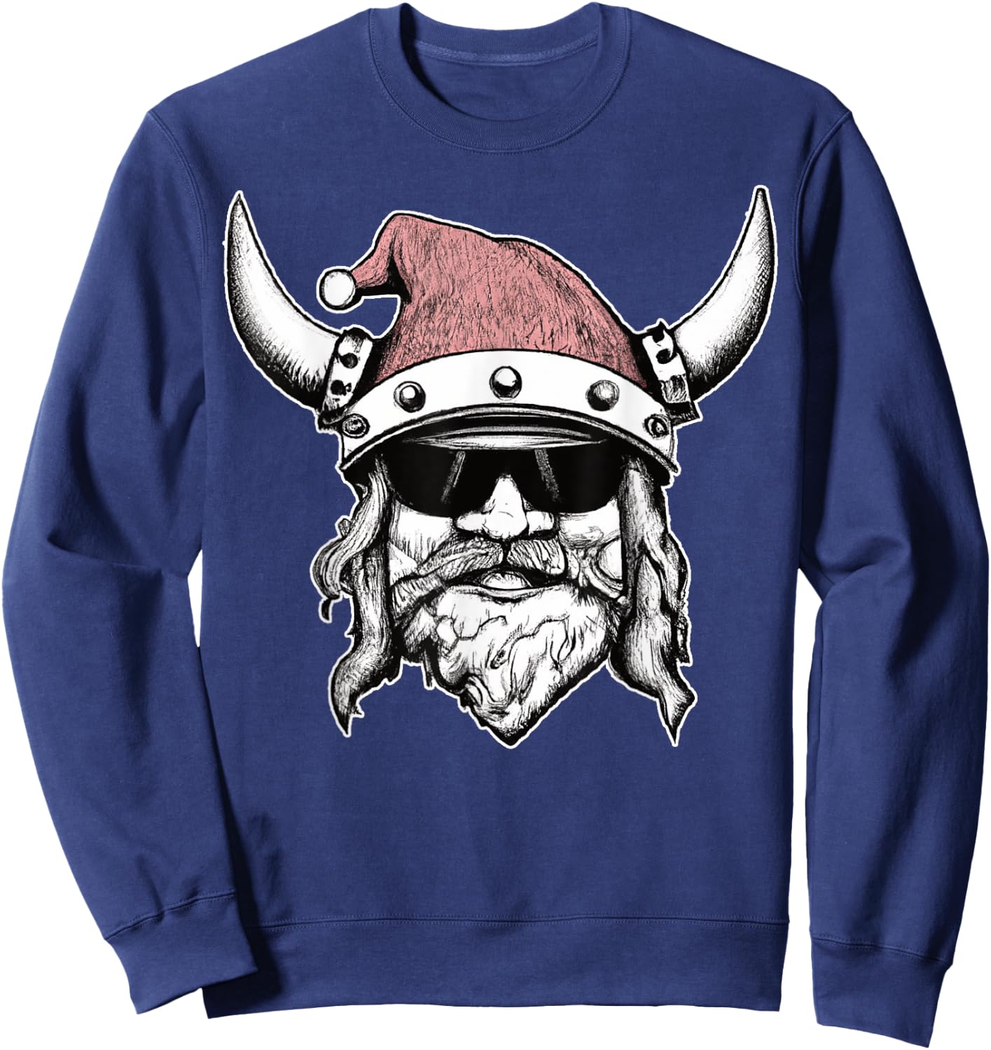 VIKING SANTA COOL YULE Norse Christmas Sweatshirt - Sweatshirt | Navy