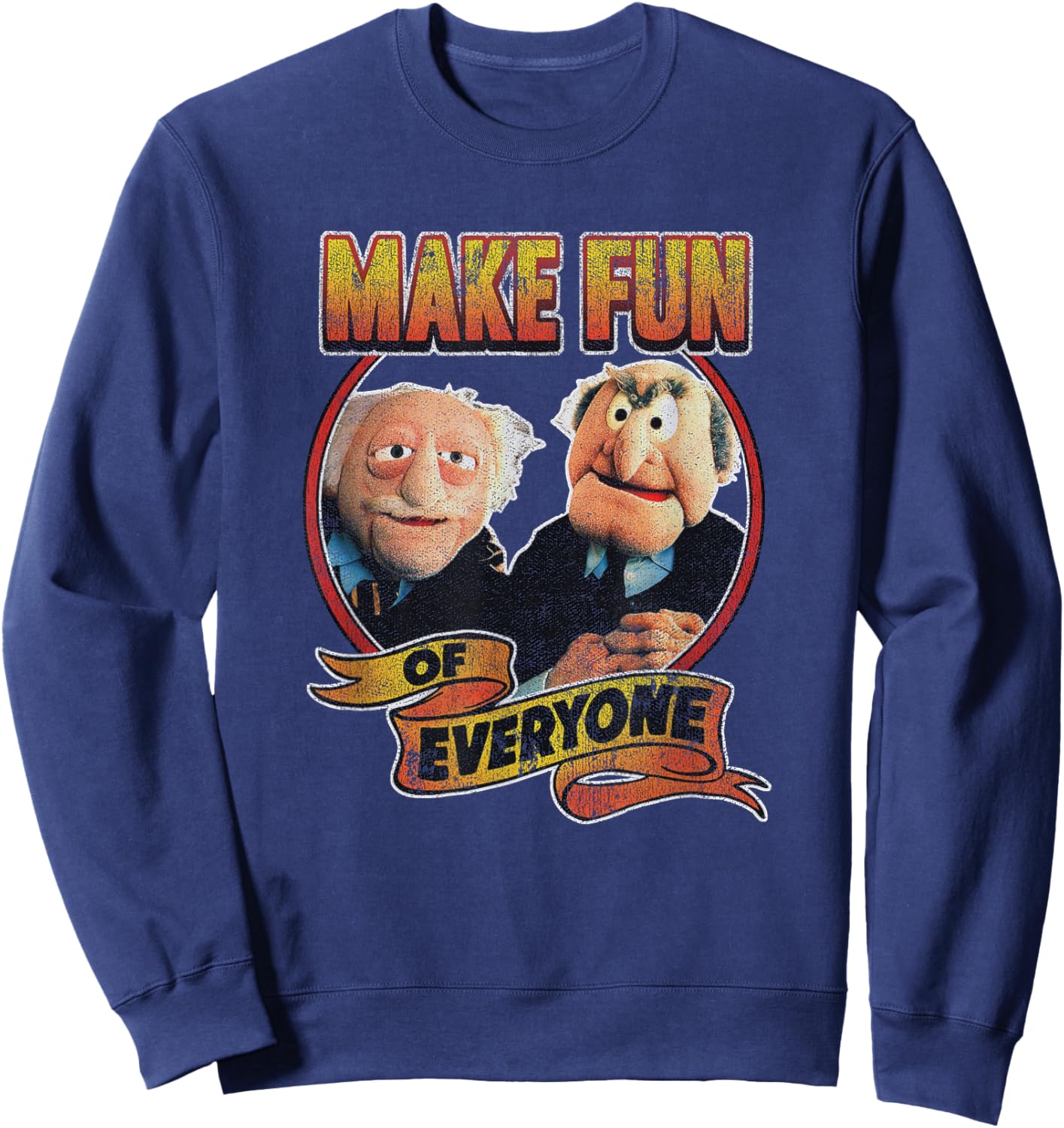 Disney The Muppets Make Fun of Statler Waldorf Vintage Shot Sweatshirt - Sweatshirt | Navy
