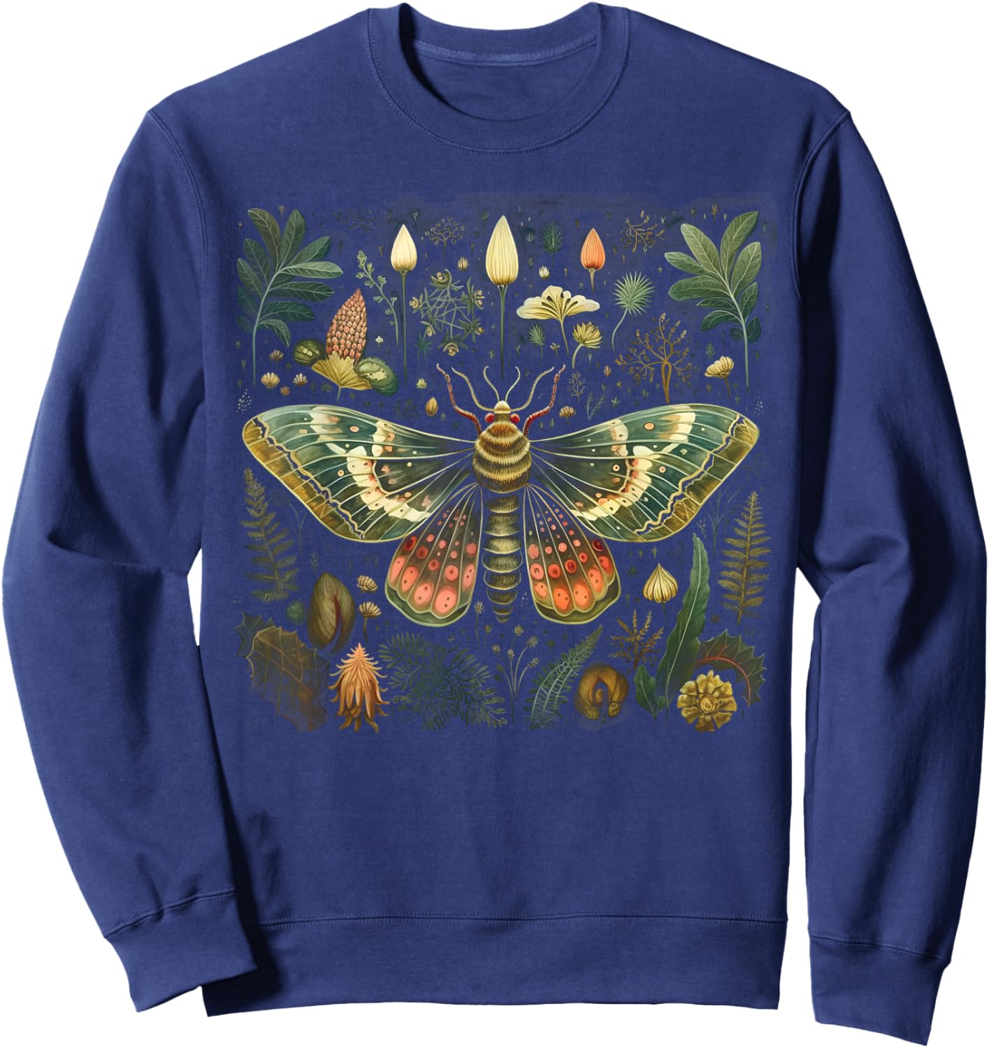 Fairy Grunge Fairycore Aesthetic Moth Sweatshirt - Sweatshirt | Navy