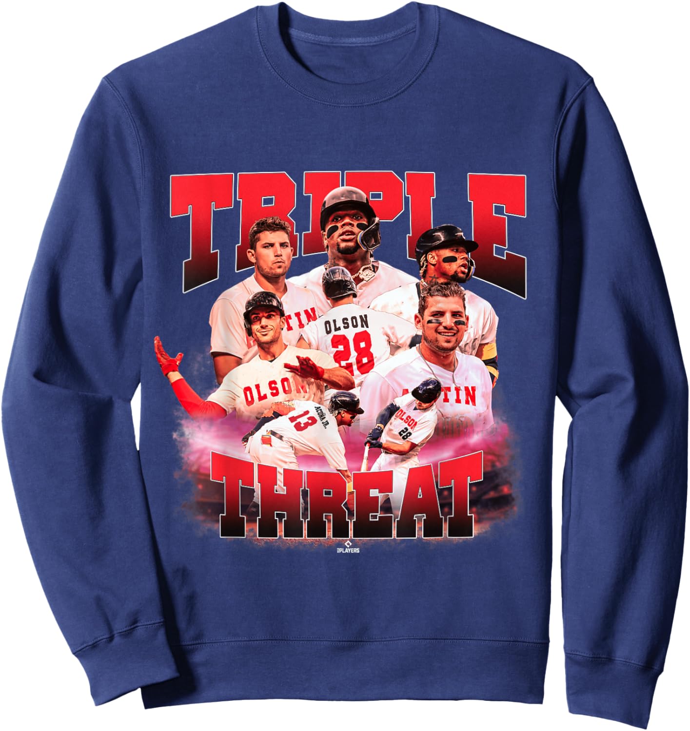 Acuna Jr., Olson & Riley | Atlanta MLB Players | TRIO4002 Sweatshirt - Sweatshirt | Navy