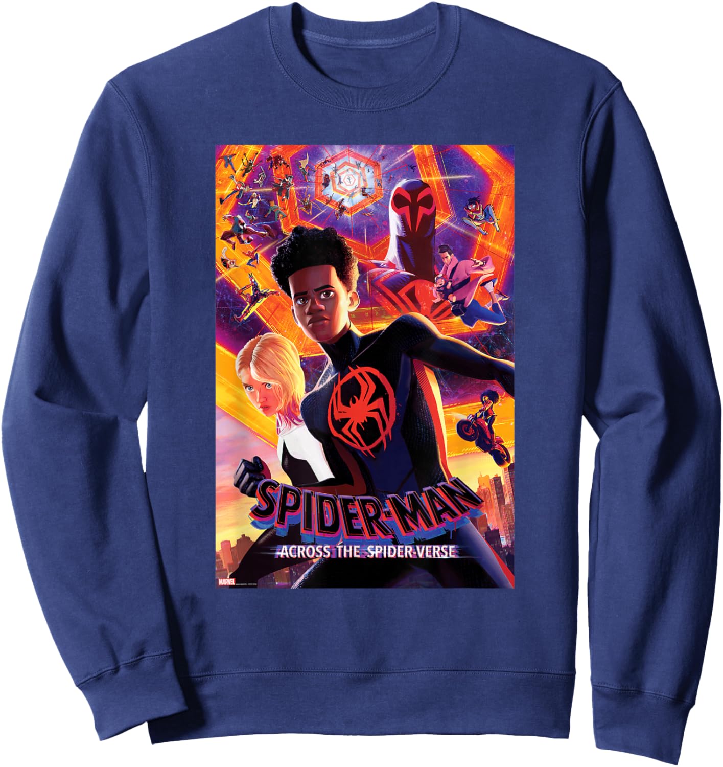 Marvel Spider-Man: Across The Spider-Verse Infinite Spiders Sweatshirt - Sweatshirt | Navy