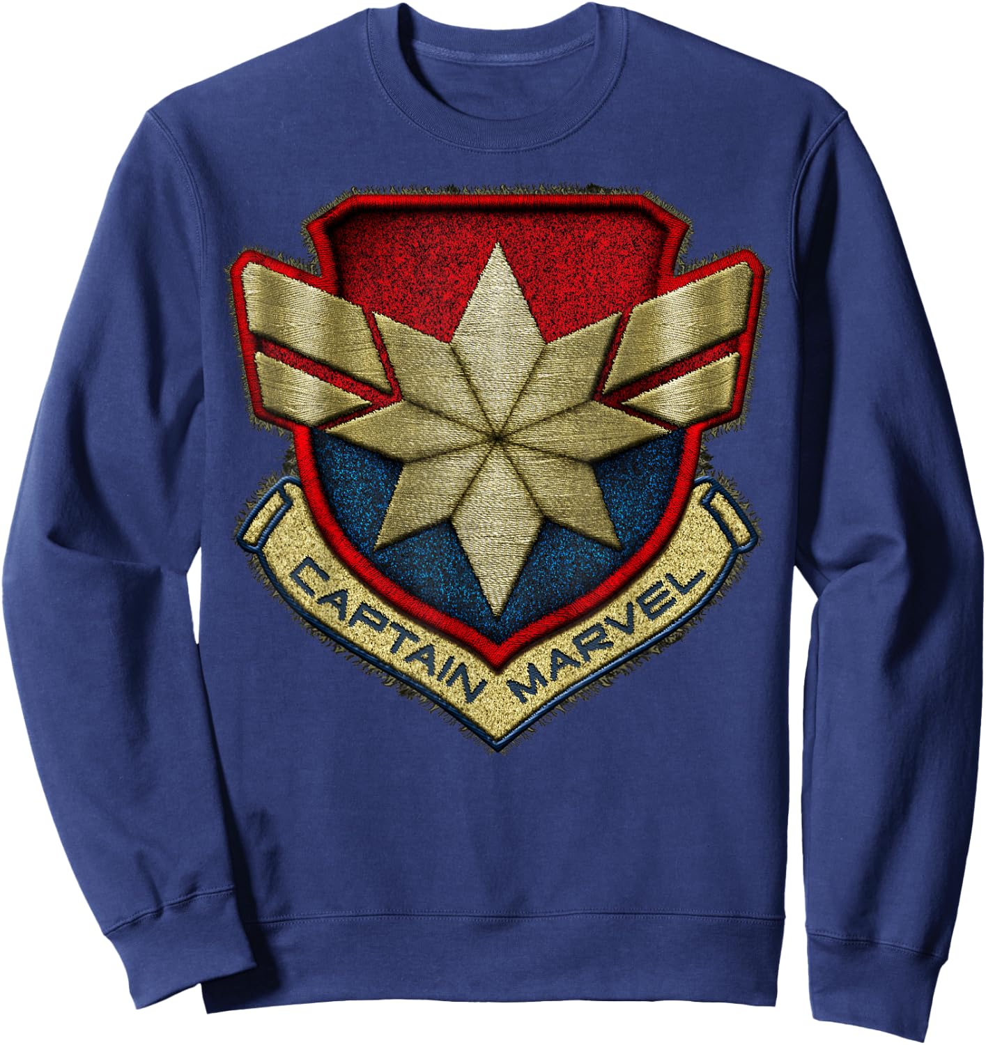 Marvel Captain Marvel Stitch Badge Logo Sweatshirt - Sweatshirt | Navy