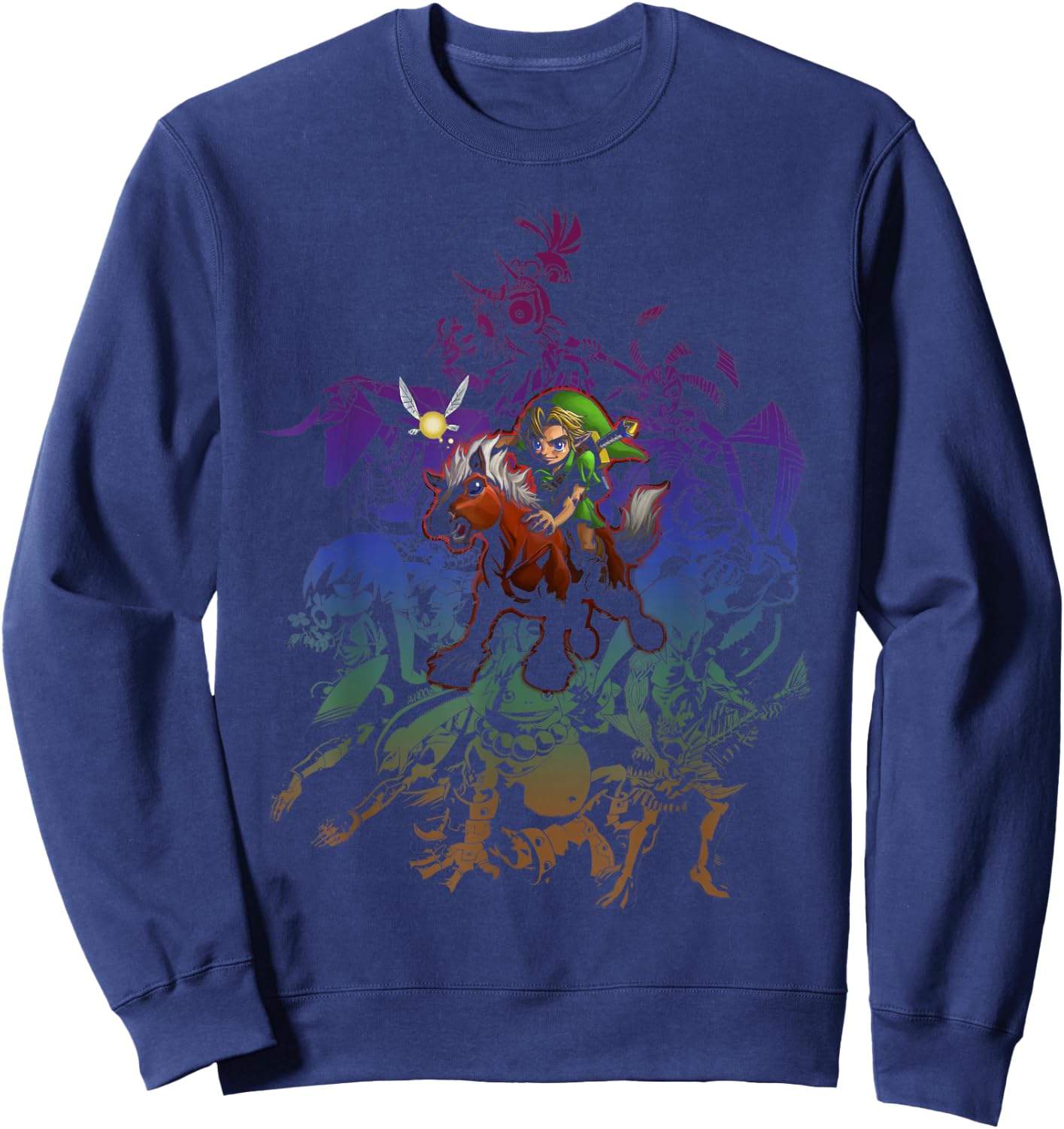 The Legend of Zelda Link Navi Horse Collage Sweatshirt - Sweatshirt | Navy