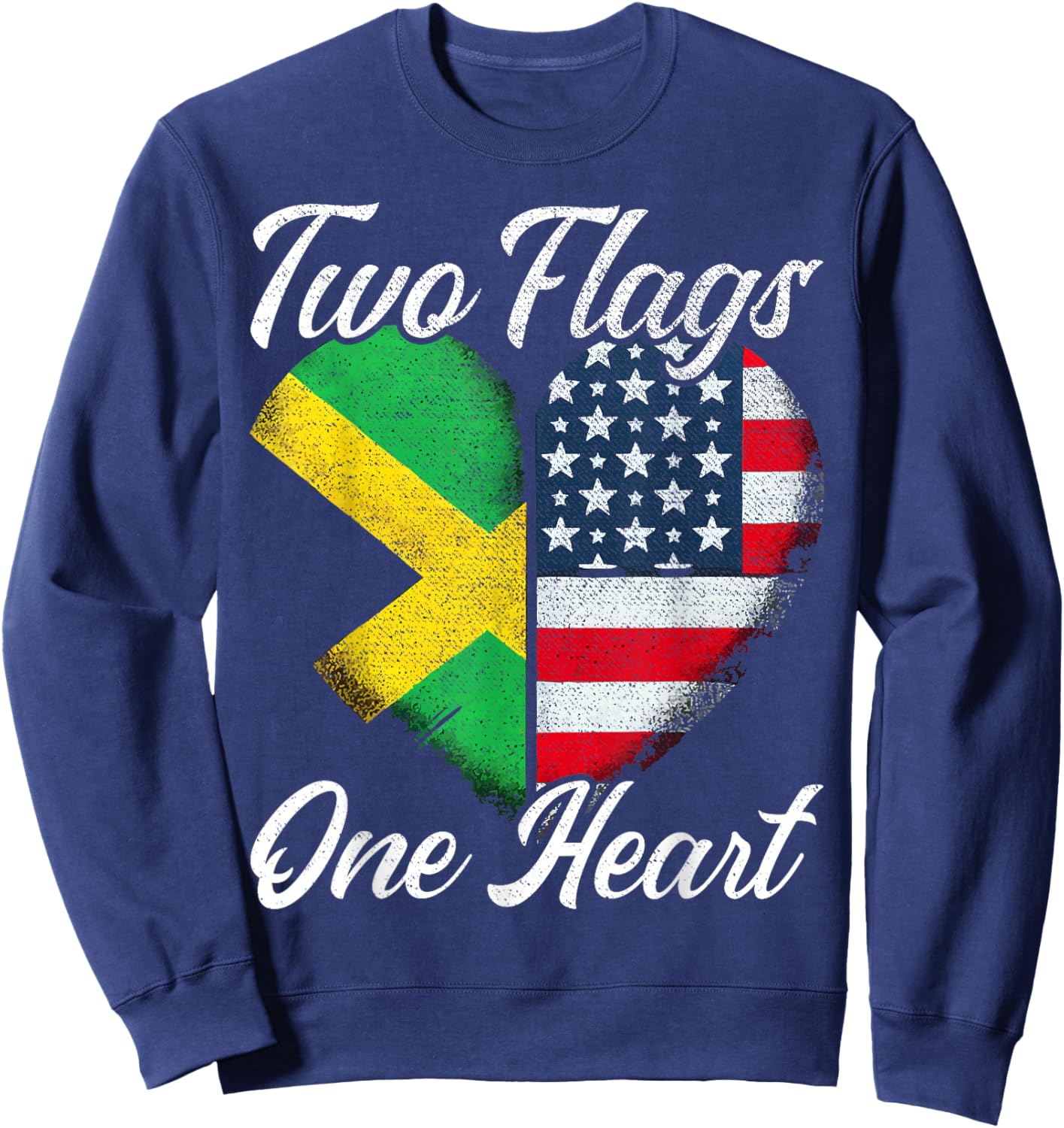Half Jamaican Half American USA Flag Jamaica America Sweatshirt - Sweatshirt | Navy