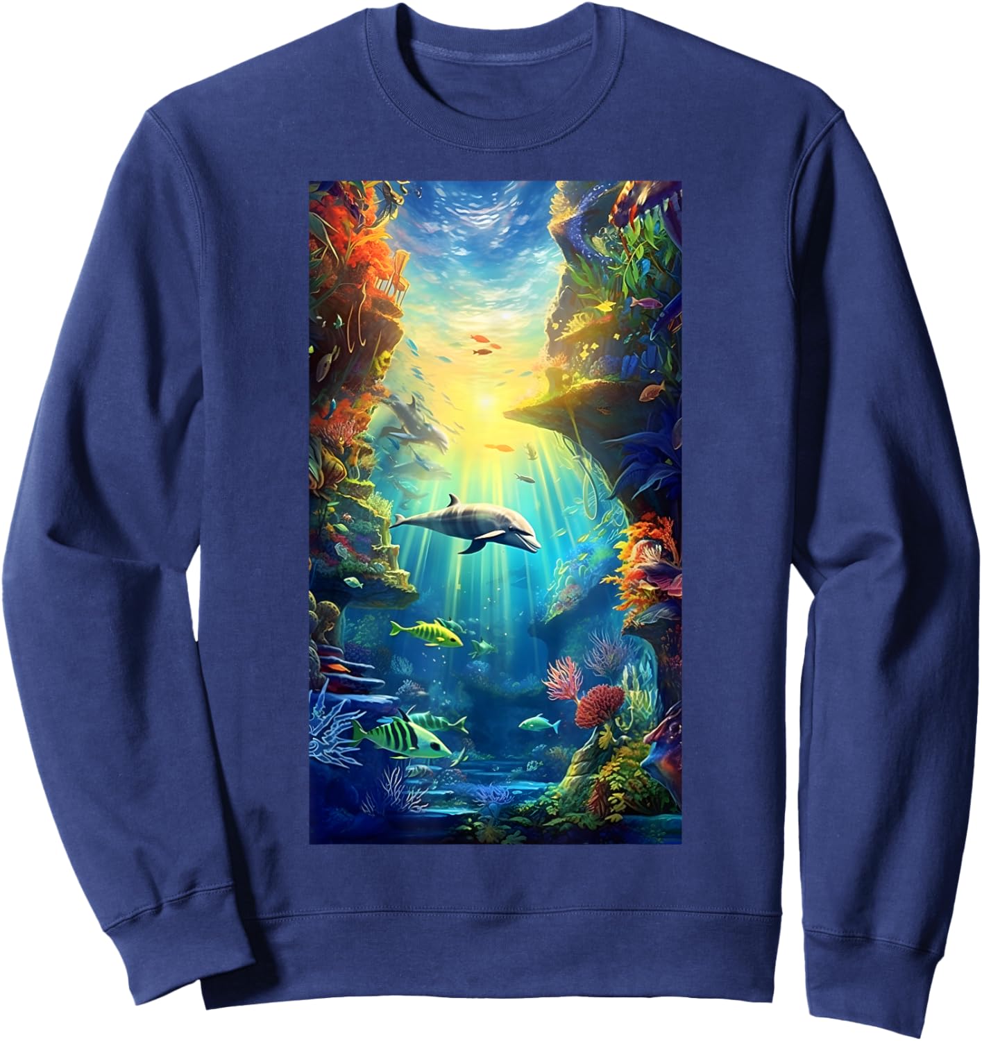 Underwater Sea Wonderland Ocean Nature Protection Sweatshirt - Sweatshirt | Navy