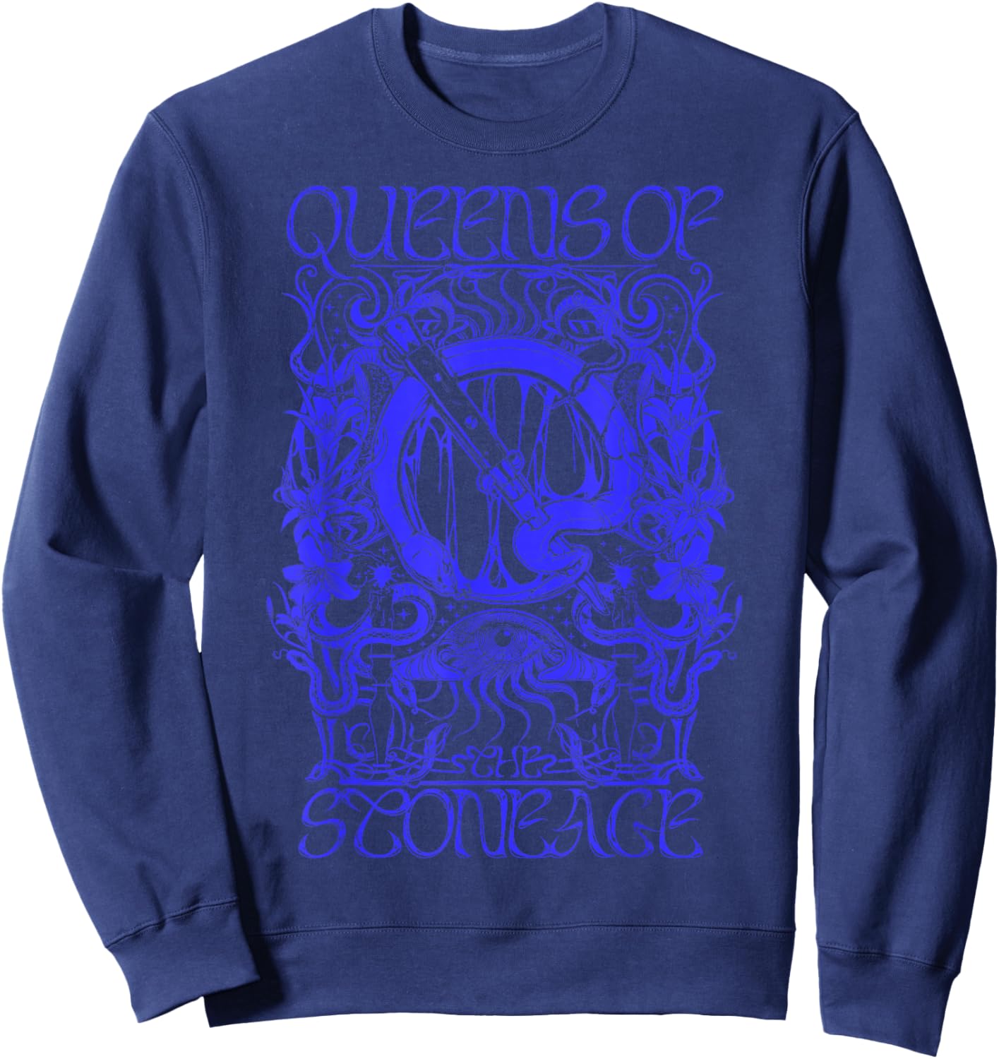 Official Queens of The Stone Age Illustrated Sweatshirt - Sweatshirt | Navy