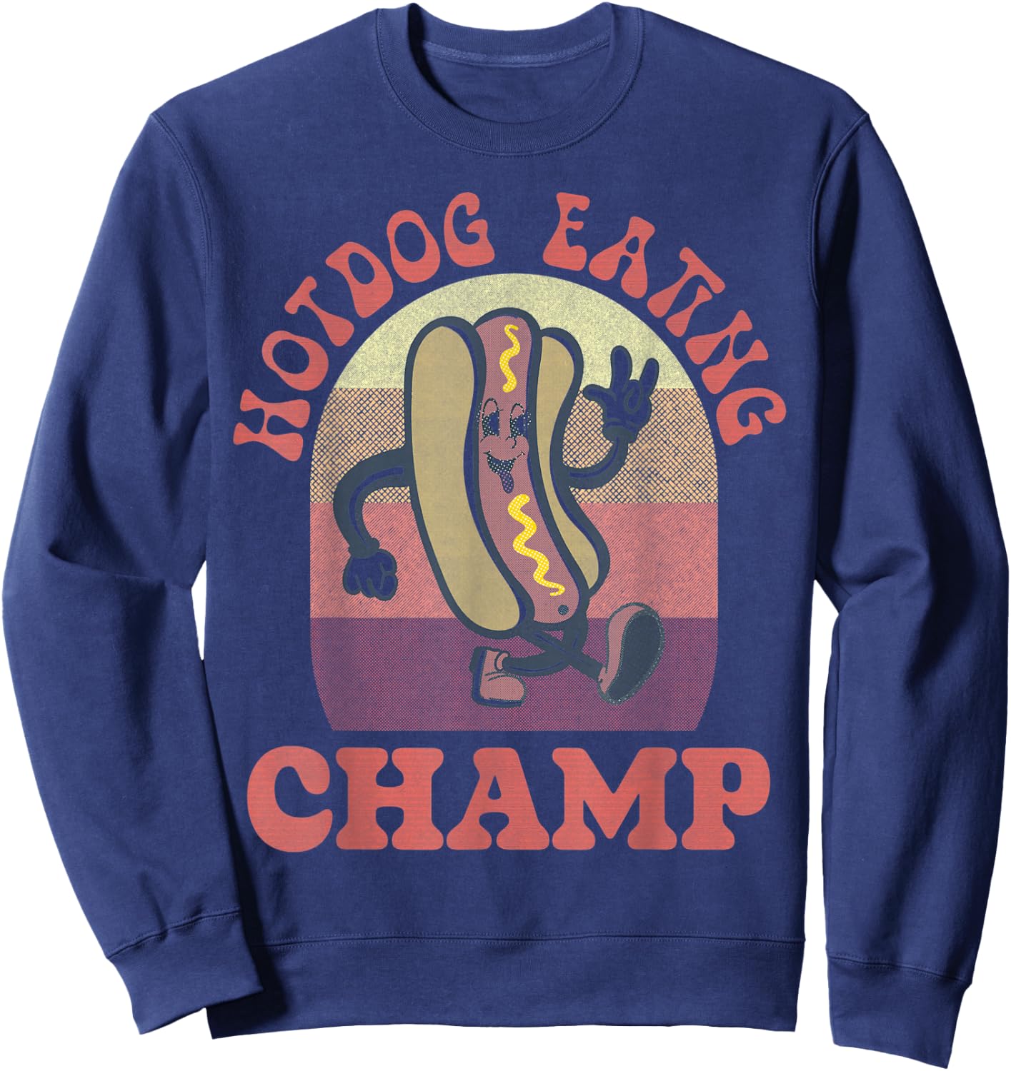 Hot Dog Eating Champion Funny Sweatshirt - Sweatshirt | Navy