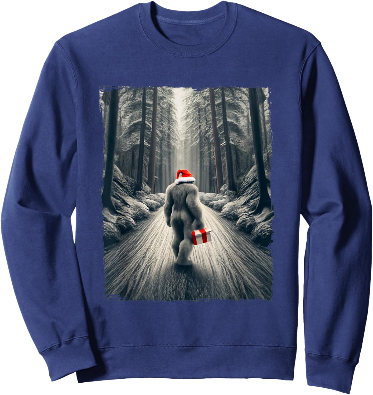 Santa Bigfoot Christmas Sasquatch Believe Sweatshirt - Sweatshirt | Navy