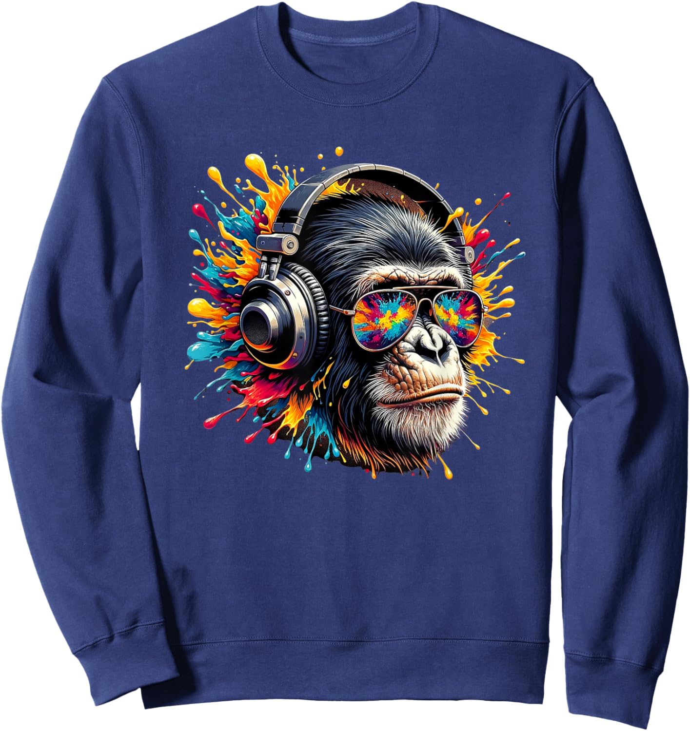 DJ Monkey Affen mit Sonnenbrille Sweatshirt - Sweatshirt | Navy