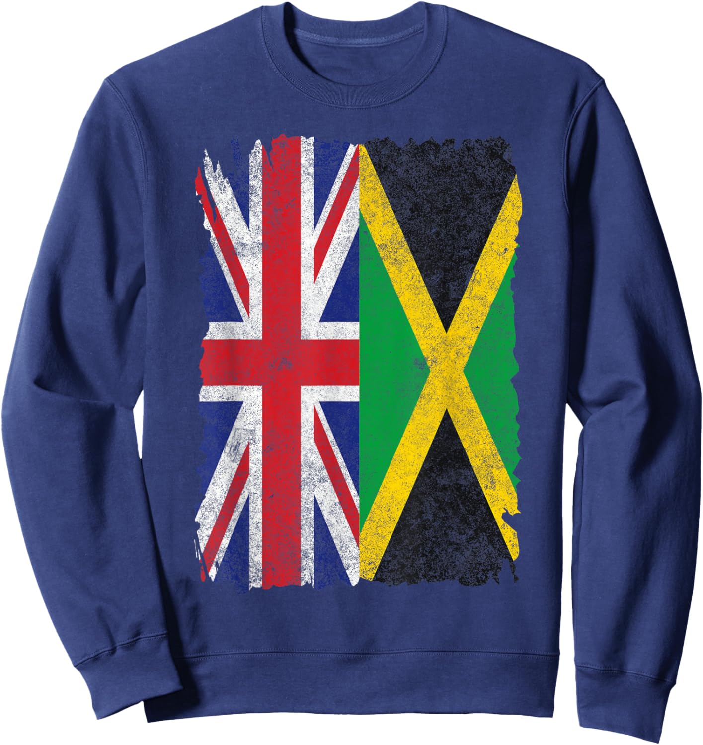 Half Britain And Jamaican British UK Jamaica Flag Men Women Sweatshirt - Sweatshirt | Navy
