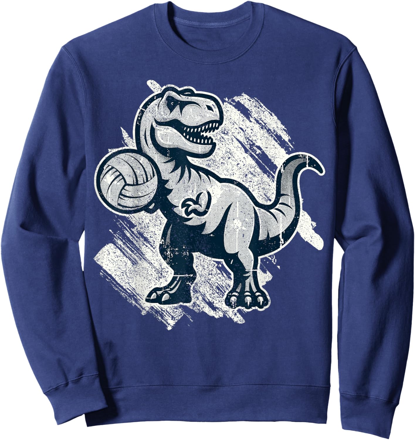 T-Rex Volleyball Player Dinosaur Volleyball Team Volleyball Sweatshirt - Sweatshirt | Navy