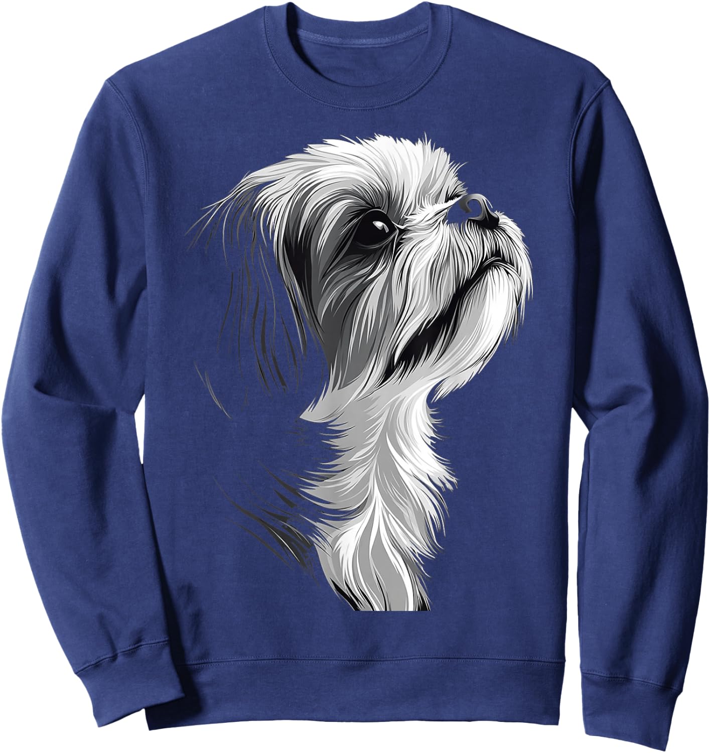 Shih Tzu Dog Graphic Pet Art Shih Tzu Sweatshirt - Sweatshirt | Navy
