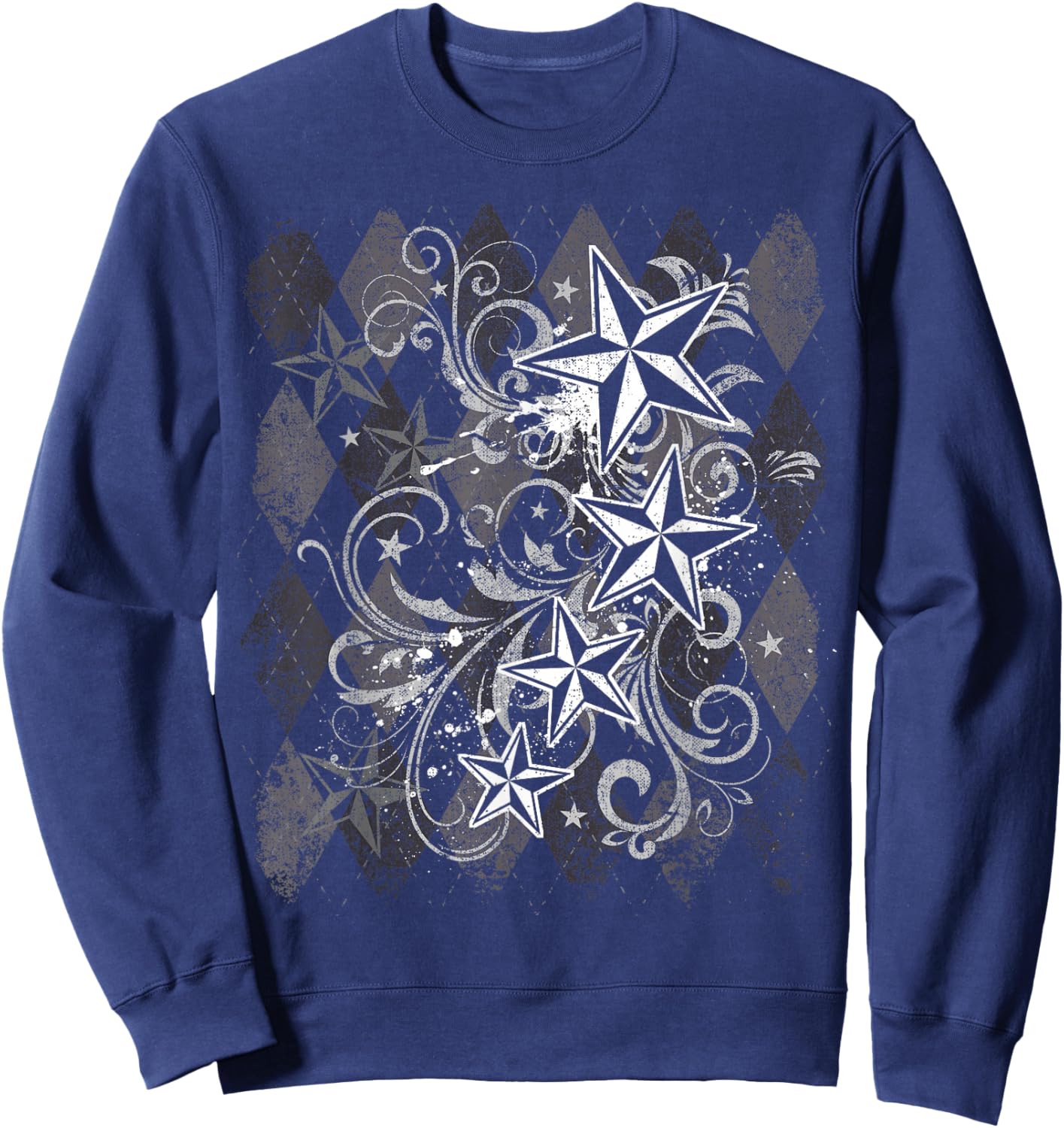 Grunge Y2k Emo 2000s Star Goth Alt Teen Vintage Graphic Sweatshirt - Sweatshirt | Navy