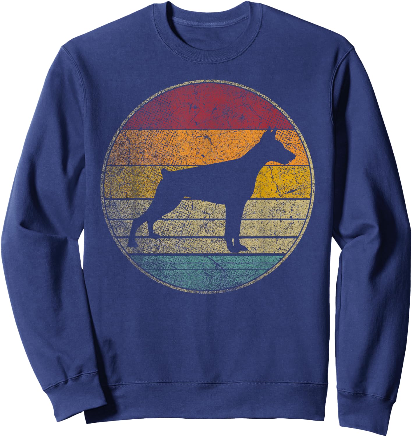 Doberman Pinscher Dog Vintage Distressed Retro Style Gift Sweatshirt - Sweatshirt | Navy