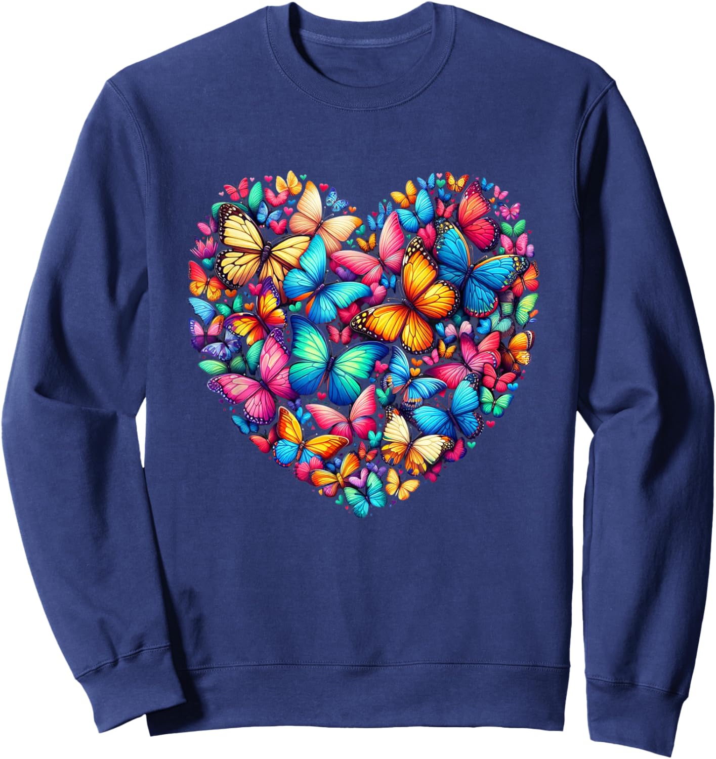 Butterfly Love Colorful Butterflies Art Beautiful Garden Sweatshirt - Sweatshirt | Navy