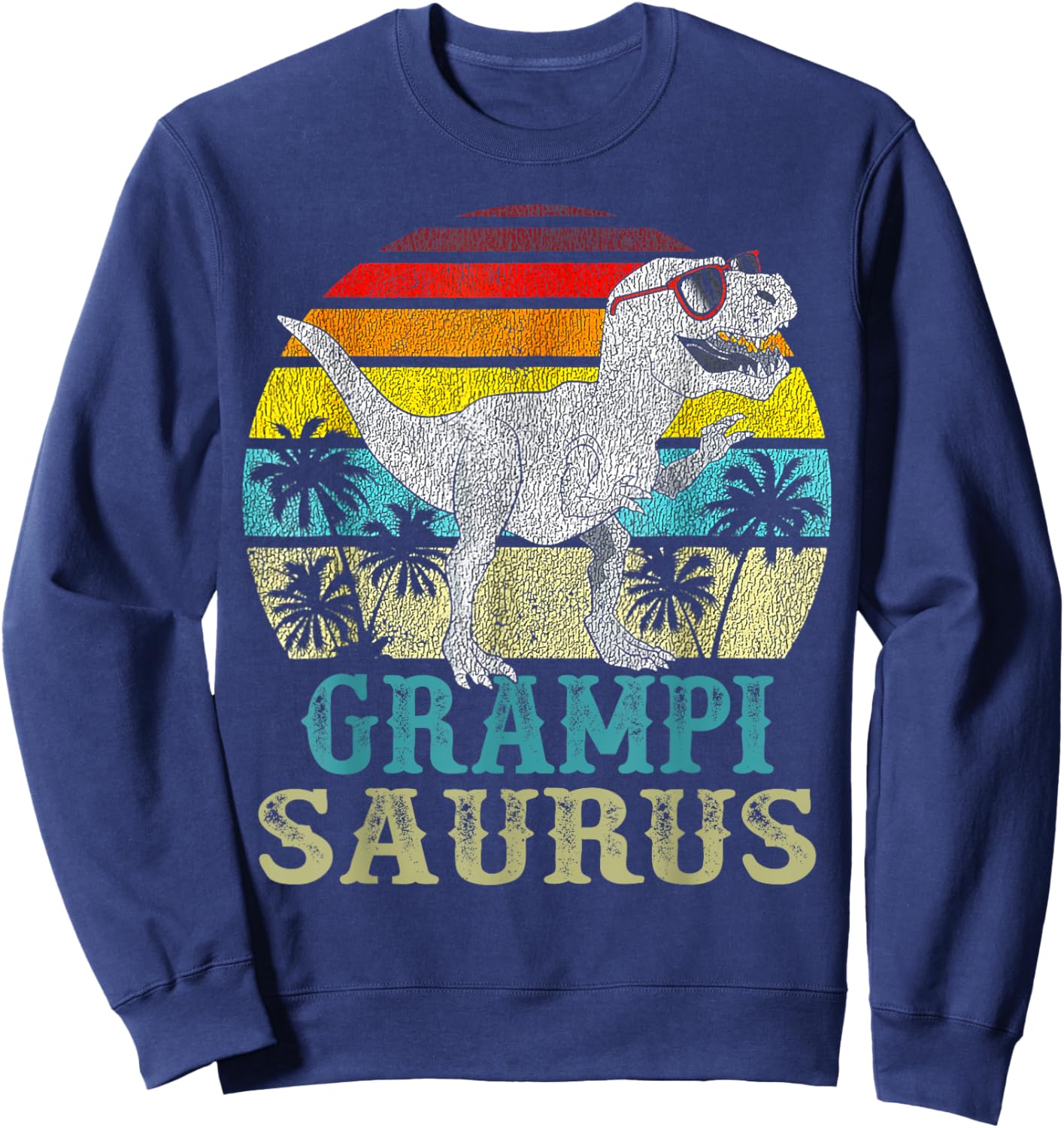 Grampisaurus T Rex Dinosaur Grampi Saurus Family Matching Sweatshirt - Sweatshirt | Navy