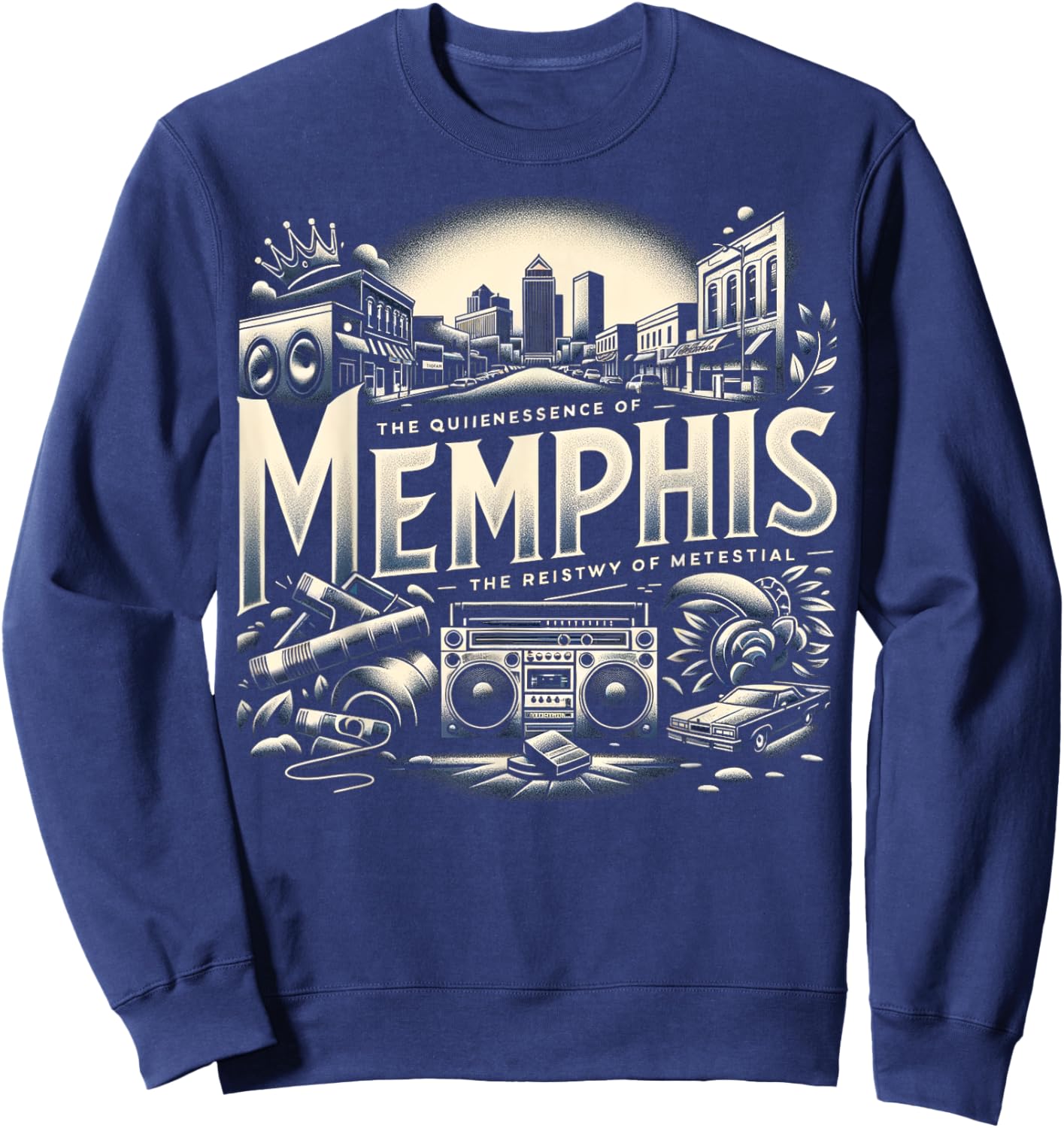 Memphis Shirt | Cool | Men Women S - 6XL Sweatshirt - Sweatshirt | Navy