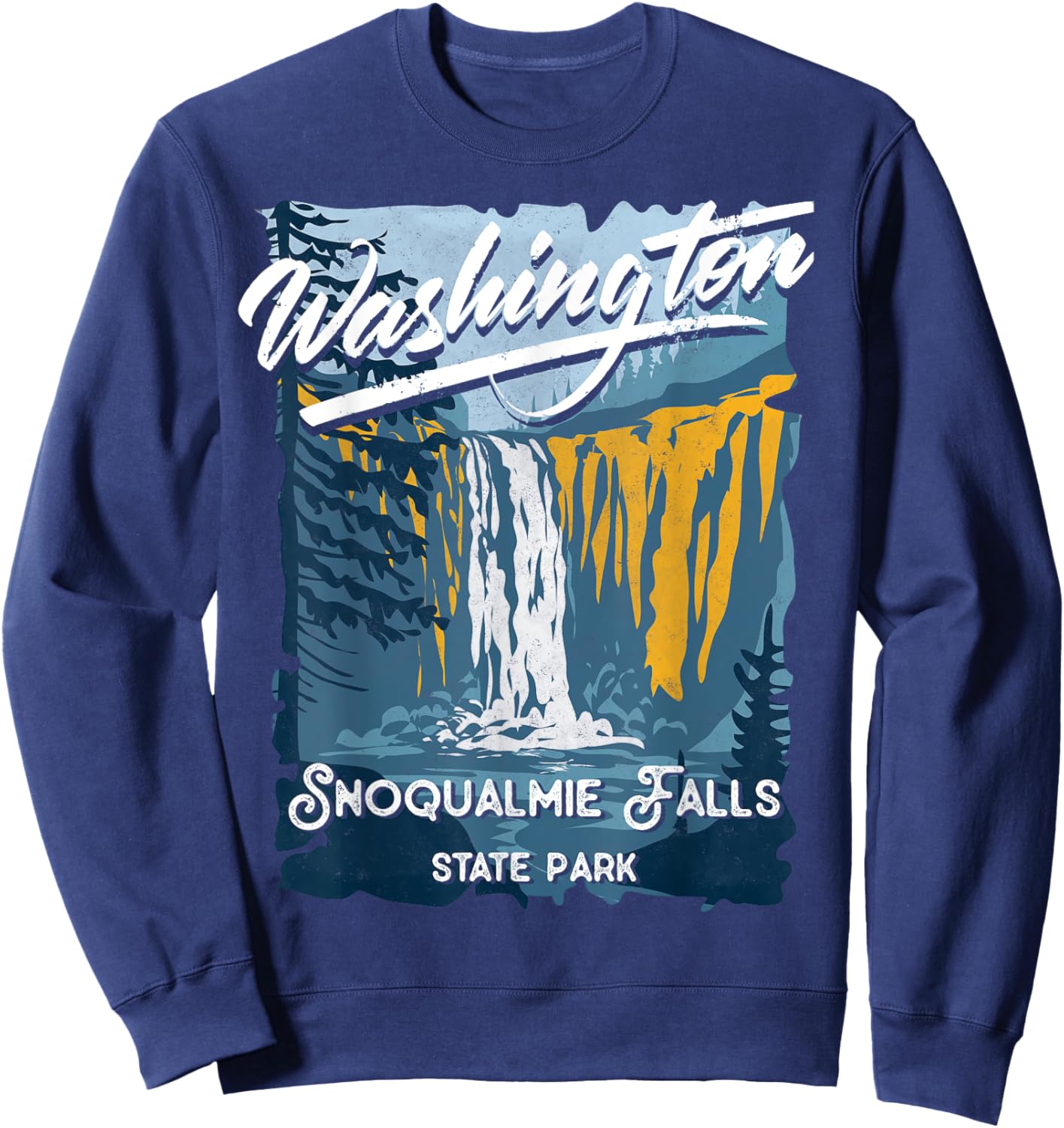 Snoqualmie Falls State Park Washington Evergreen State Sweatshirt - Sweatshirt | Navy