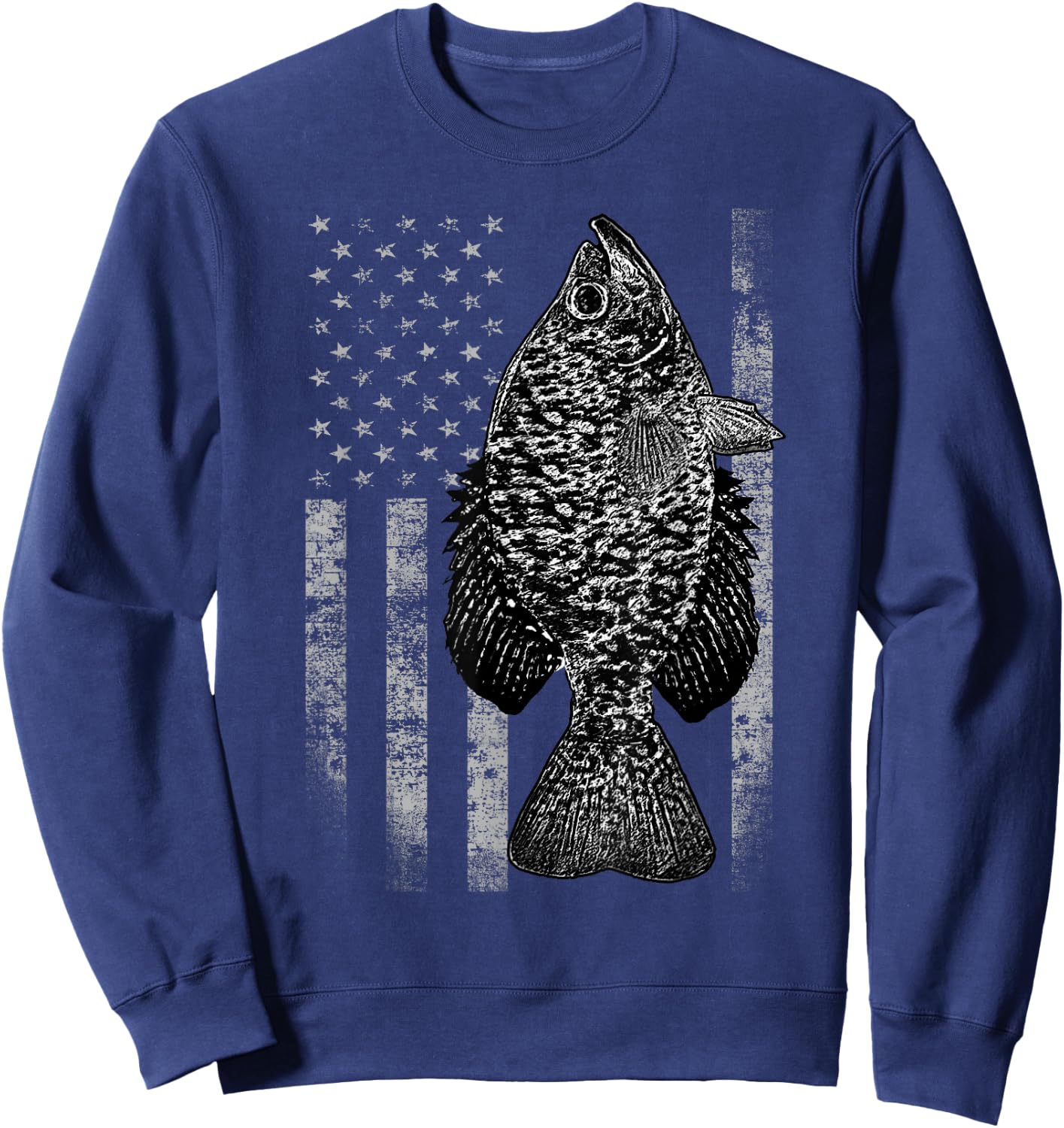 Crappie Flag - Crappie Fishing Flag Sweatshirt - Sweatshirt | Navy