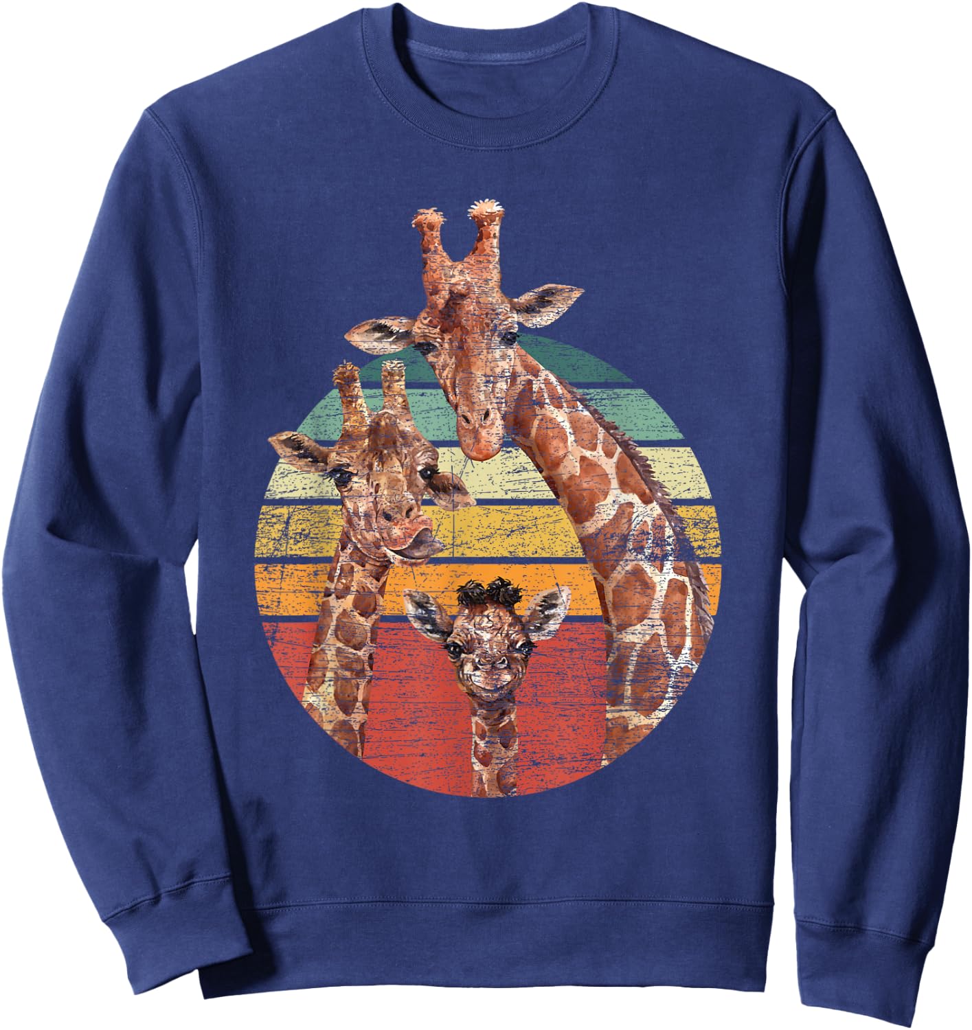 Animal Lover Family African Safari Giraffe Sweatshirt - Sweatshirt | Navy