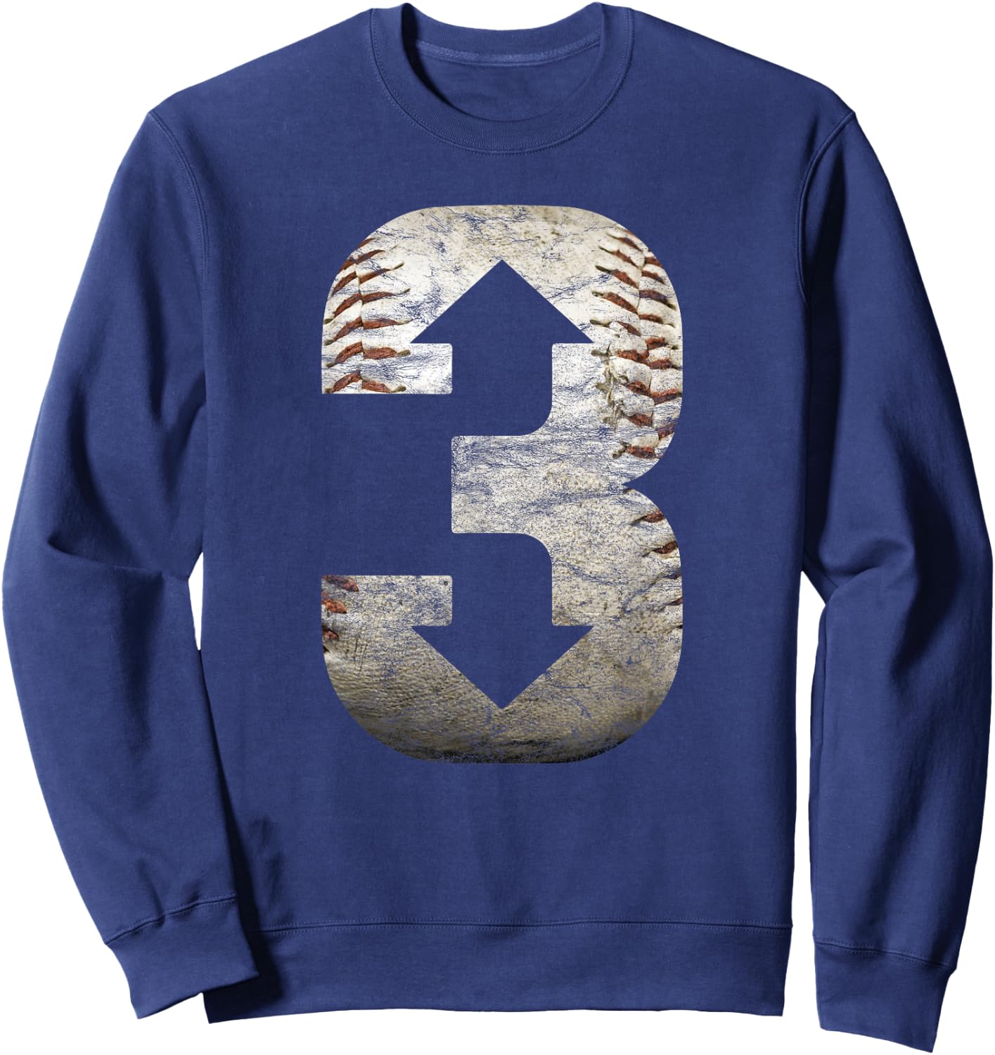 3 Up 3 Down | Three Up Three Down Baseball Sweatshirt - Sweatshirt | Navy