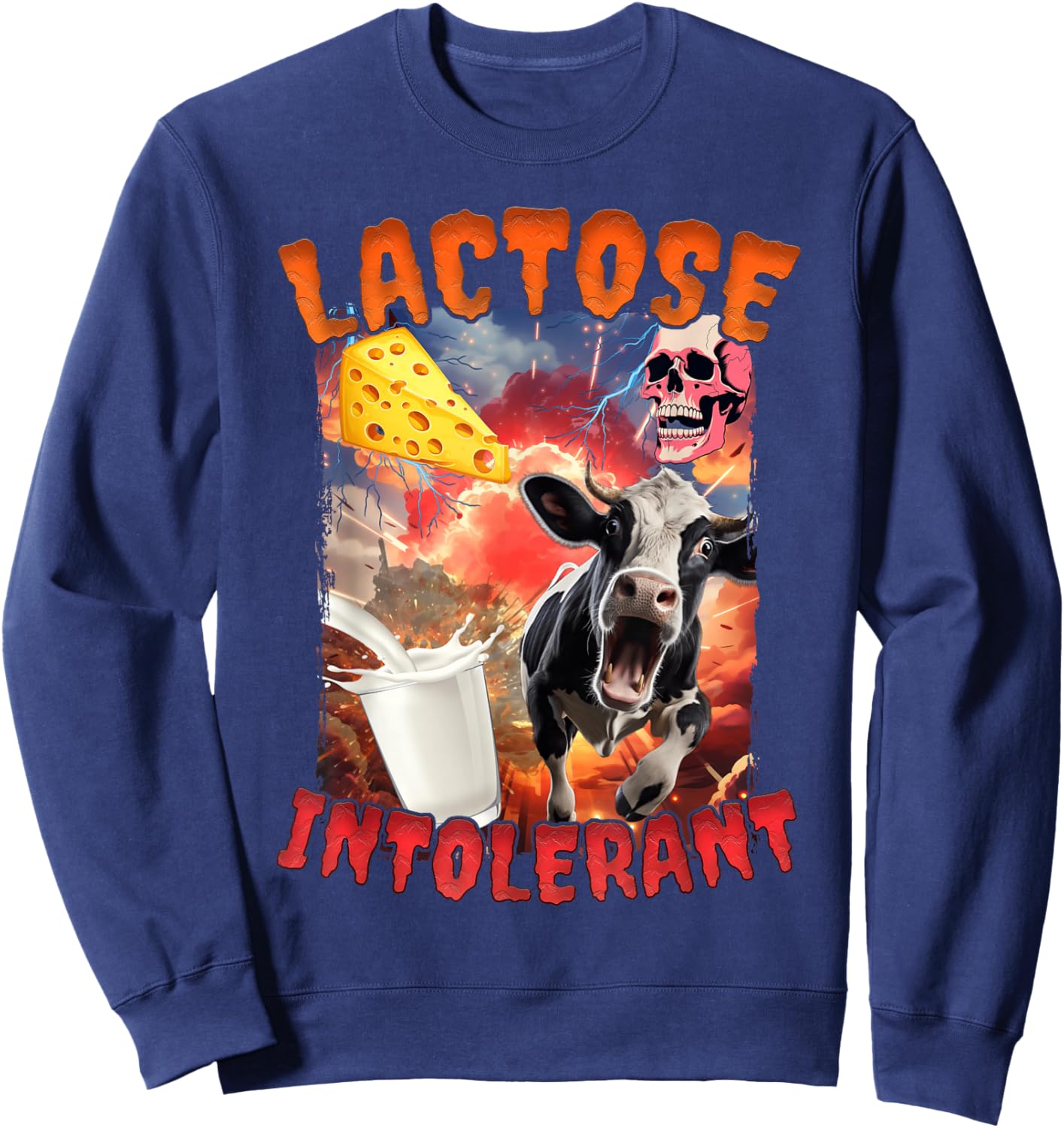 Lactose Intolerant Meme Sweatshirt - Sweatshirt | Navy