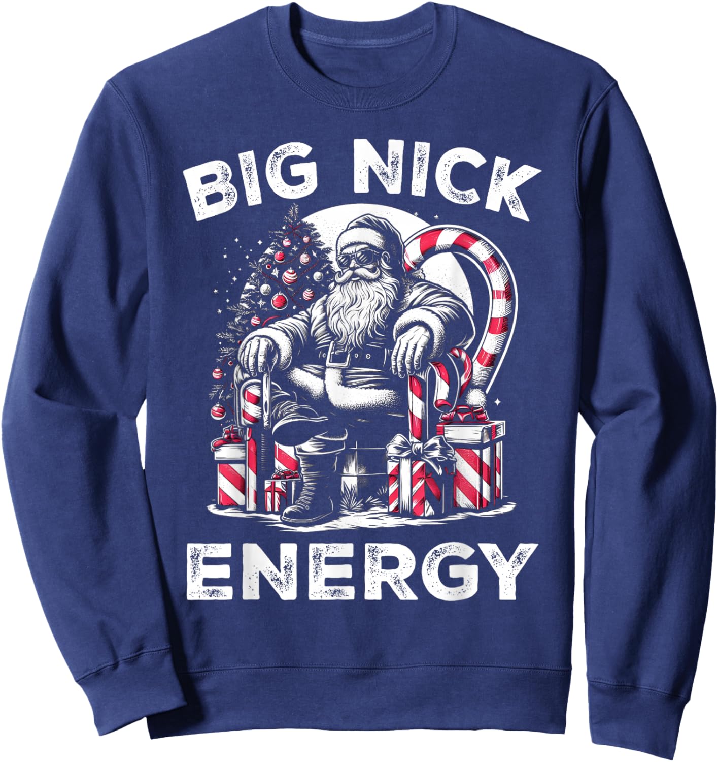 Big Nick Energy Funny Santa Claus Christmas Men Women Kids Sweatshirt - Sweatshirt | Navy