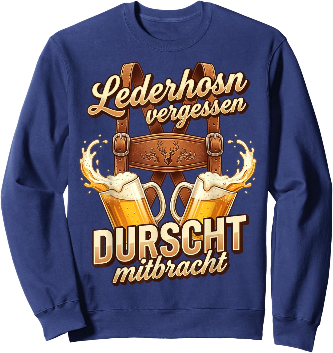 Passend für Oktoberfest Shirt Herren Trachtenshirt Trachten Sweatshirt - Sweatshirt | Navy