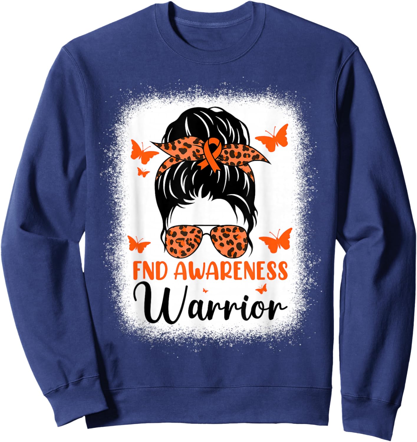 Functional Neurological Disorder Awareness Day Messy Bun Sweatshirt - Sweatshirt | Navy