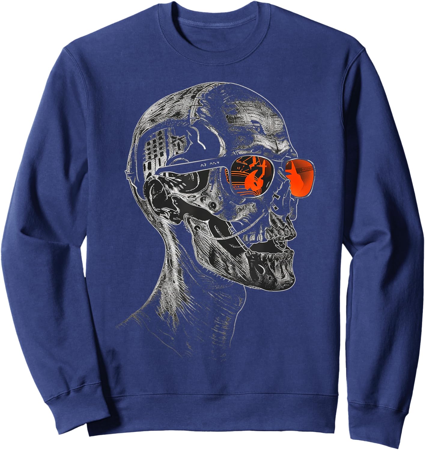 Zombie Costume Halloween Graphic Sunglasses Art Zombie Sweatshirt - Sweatshirt | Navy