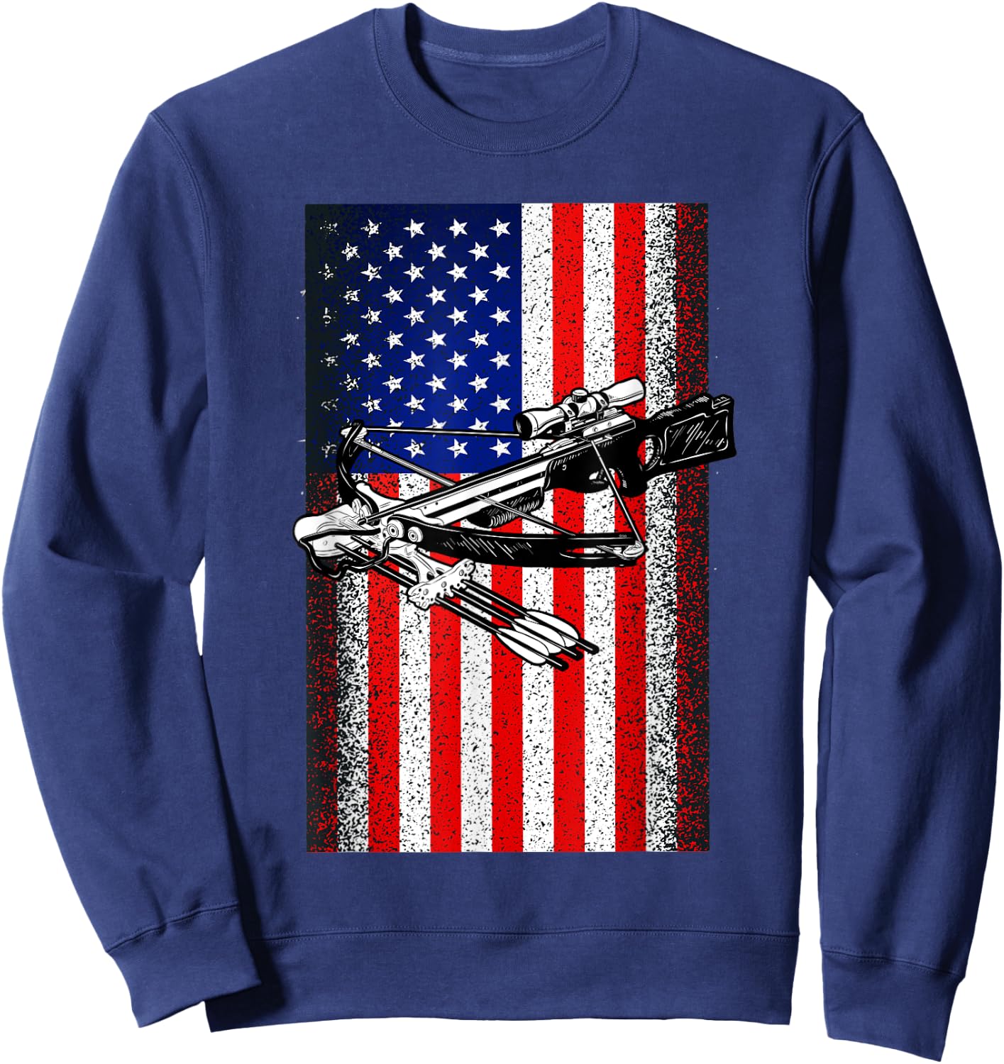 Bow Hunting Distressed Crossbow Sport Hunter Gift Sweatshirt - Sweatshirt | Navy