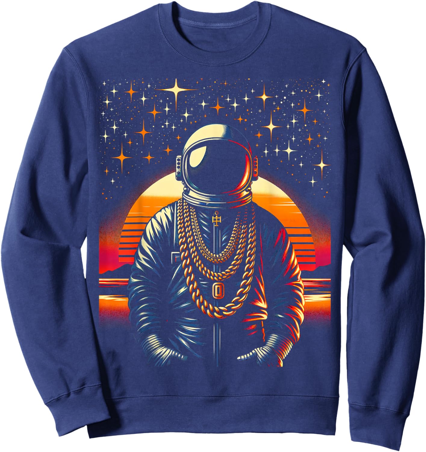 Hip Hop Astronaut | Men Women (S-6XL) | Graphic Sweatshirt - Sweatshirt | Navy