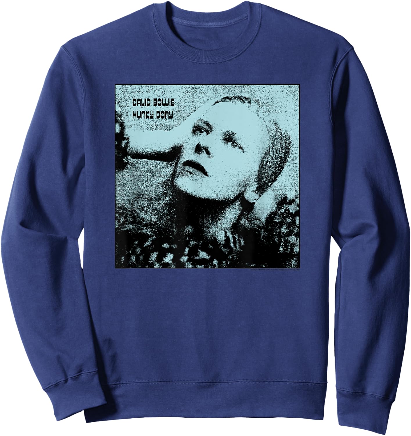 David Bowie Hunky Dory Blue Photo by Brian Ward Sweatshirt - Sweatshirt | Navy