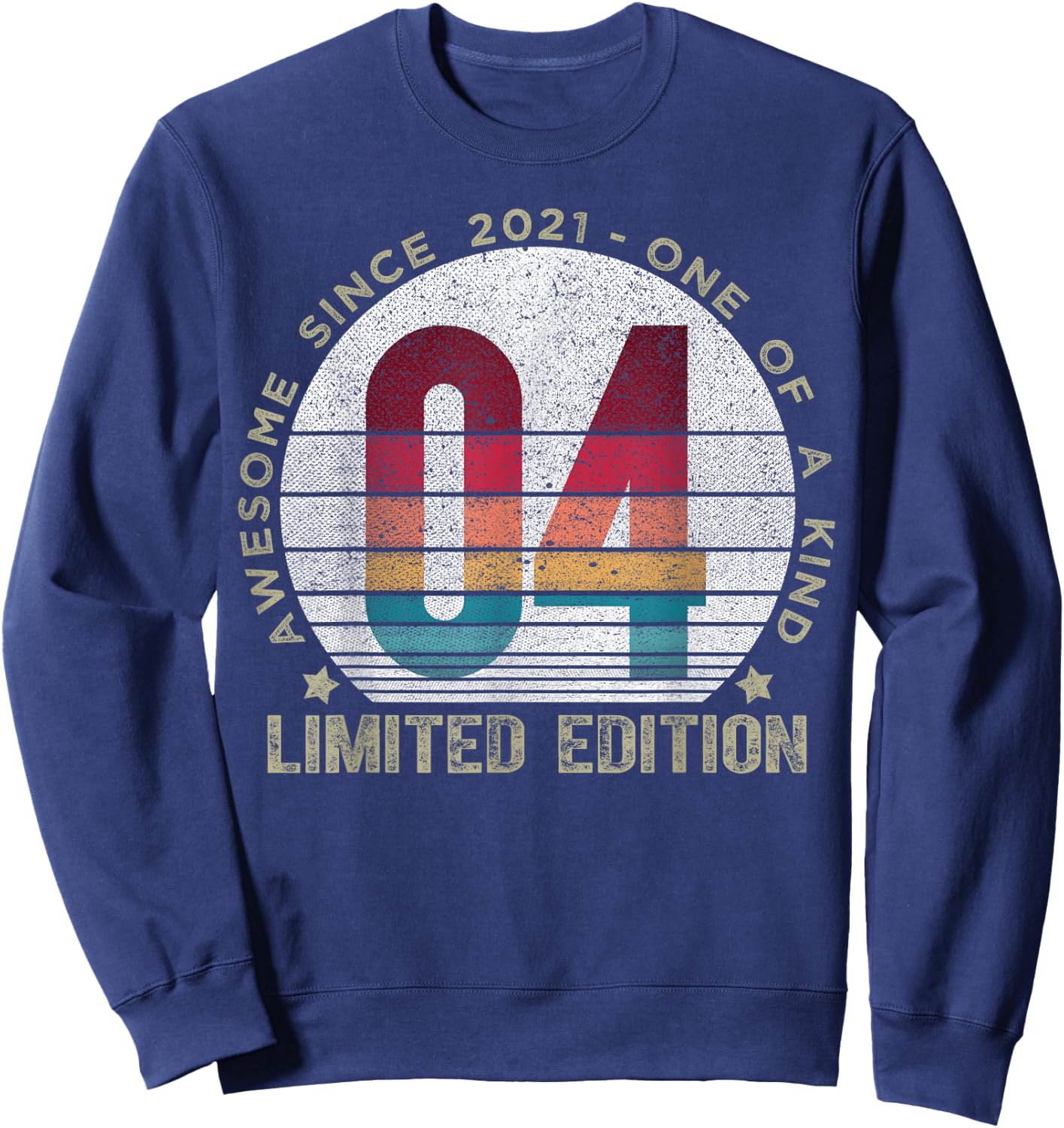 4 Year Old Gifts Vintage 2021 Limited Edition 4th Birthday Sweatshirt - Sweatshirt | Navy