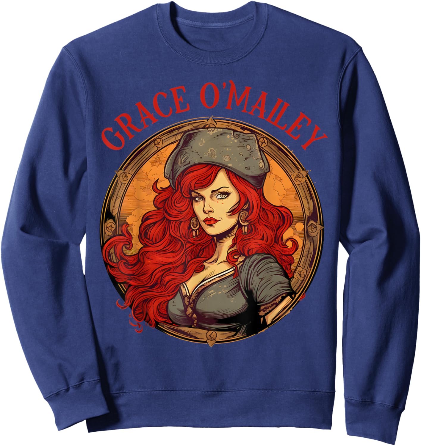 Grace O'Malley Irish Heritages Fearless Irish Pirate Queens Sweatshirt - Sweatshirt | Navy