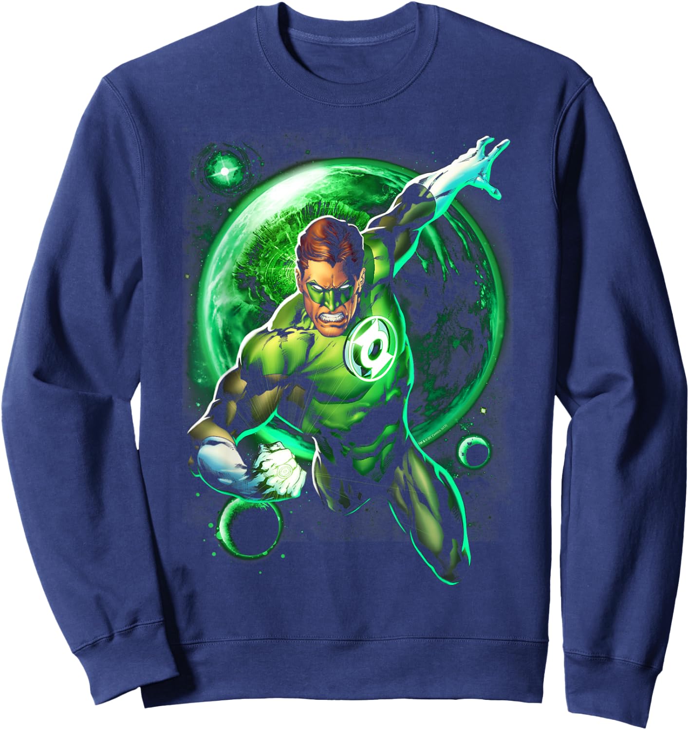 DC Comics Green Lantern Galaxy Glow , -Adult, Black, Short Sleeve, Small Sweatshirt - Sweatshirt | Navy