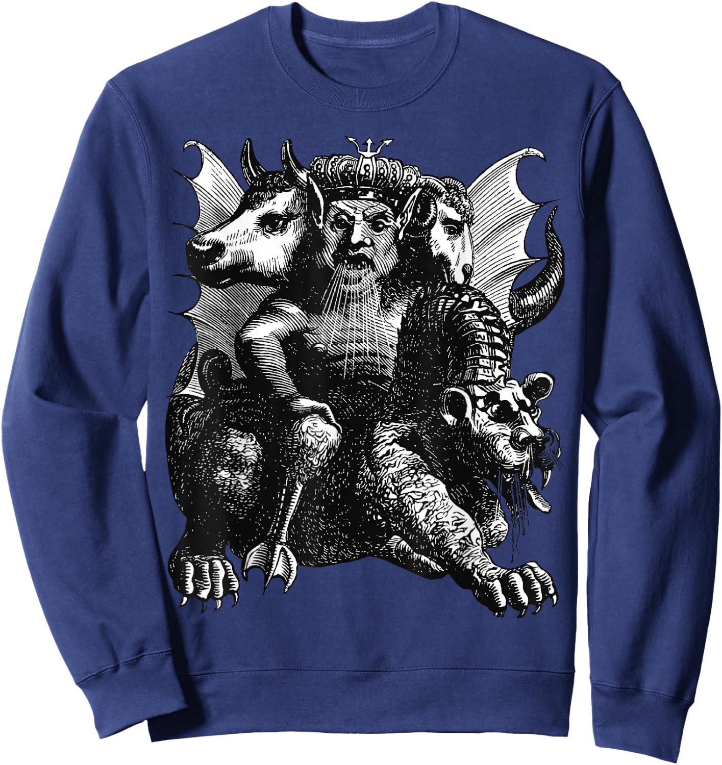 Asmodeus The Demon Of Lechery And Lust Cut Out Sweatshirt - Sweatshirt | Navy
