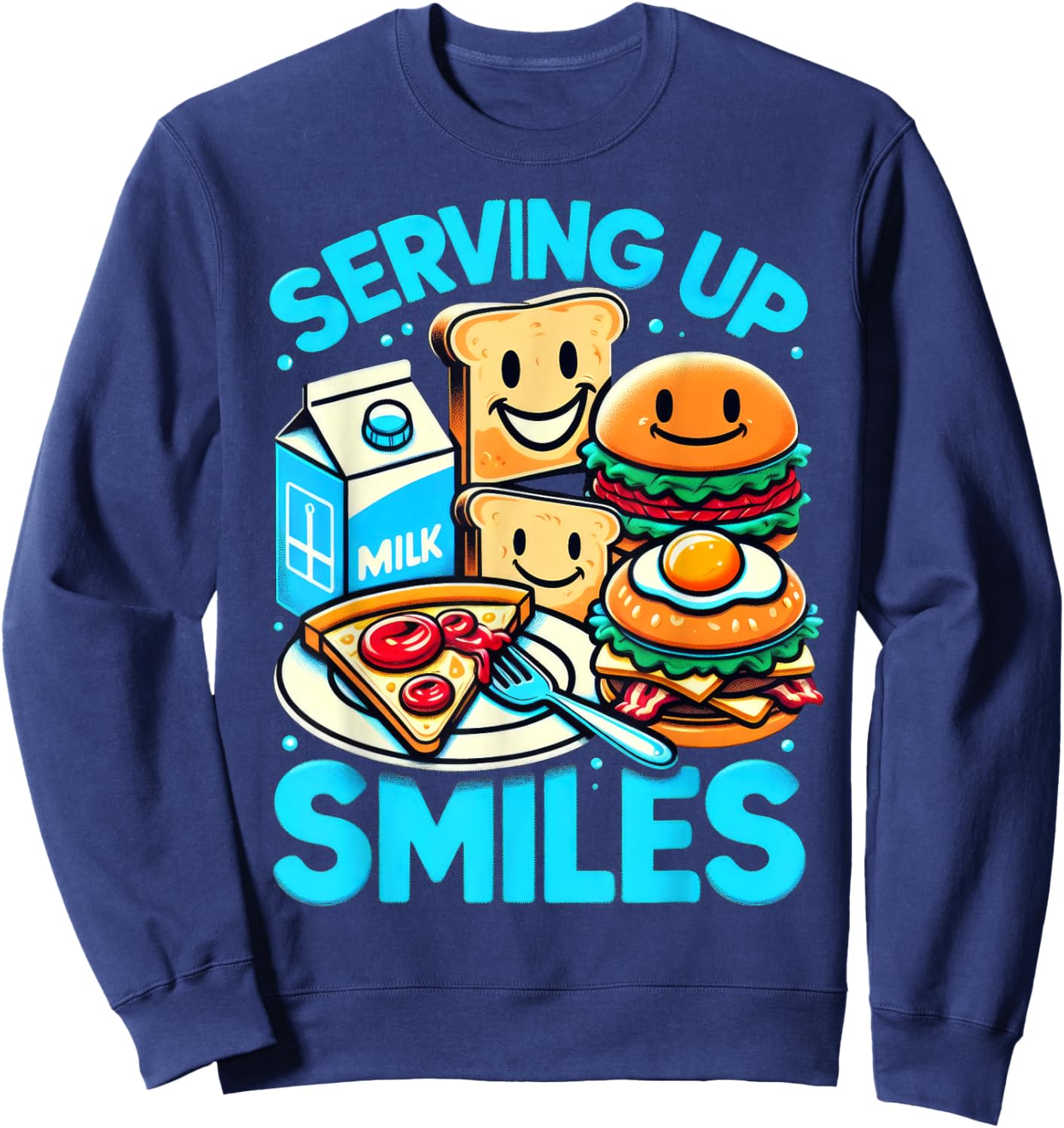 Serving up Smiles Lunch Lady Sweatshirt - Sweatshirt | Navy