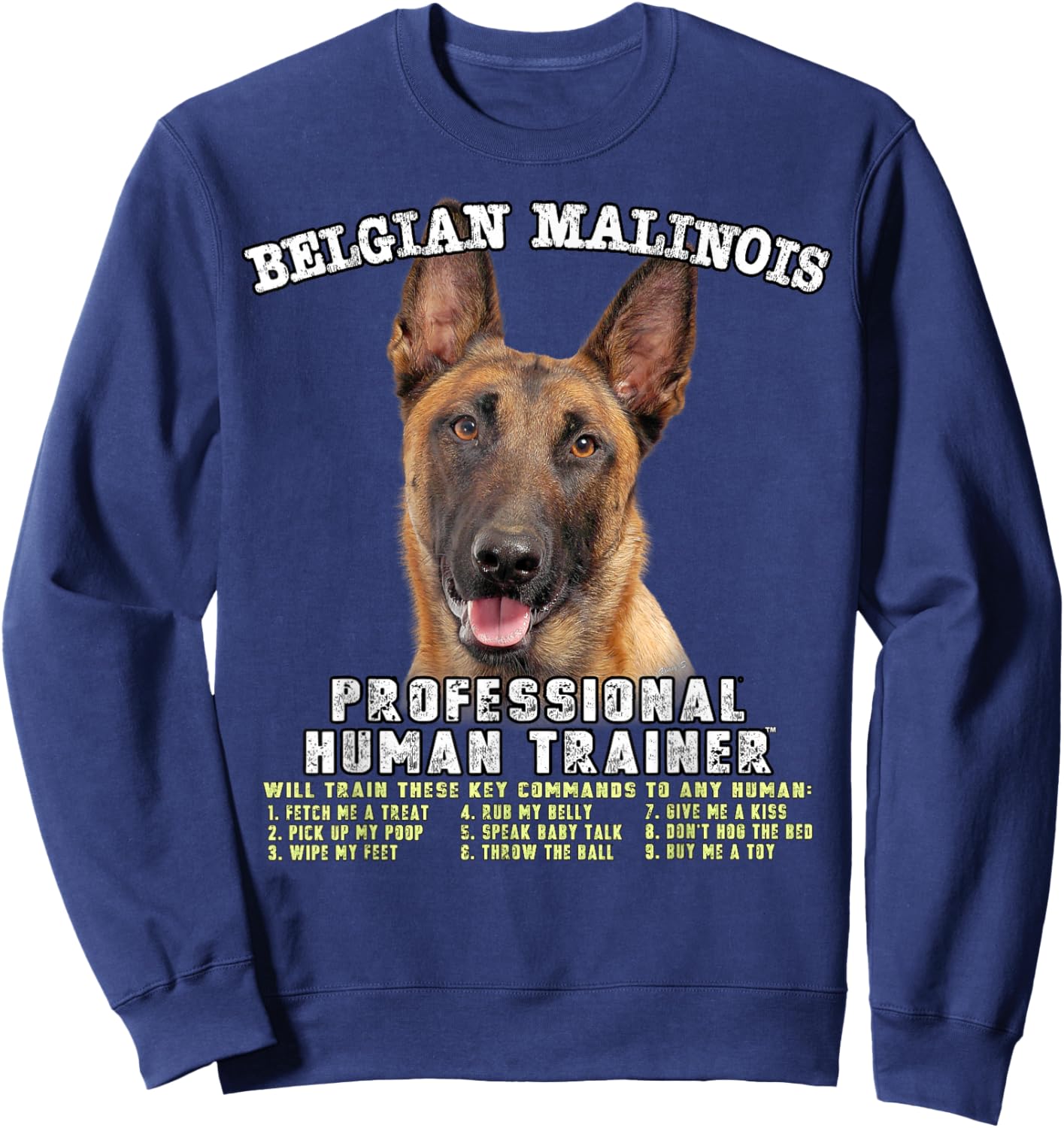 Belgian Malinois Dog Professional Human Trainer Sweatshirt - Sweatshirt | Navy