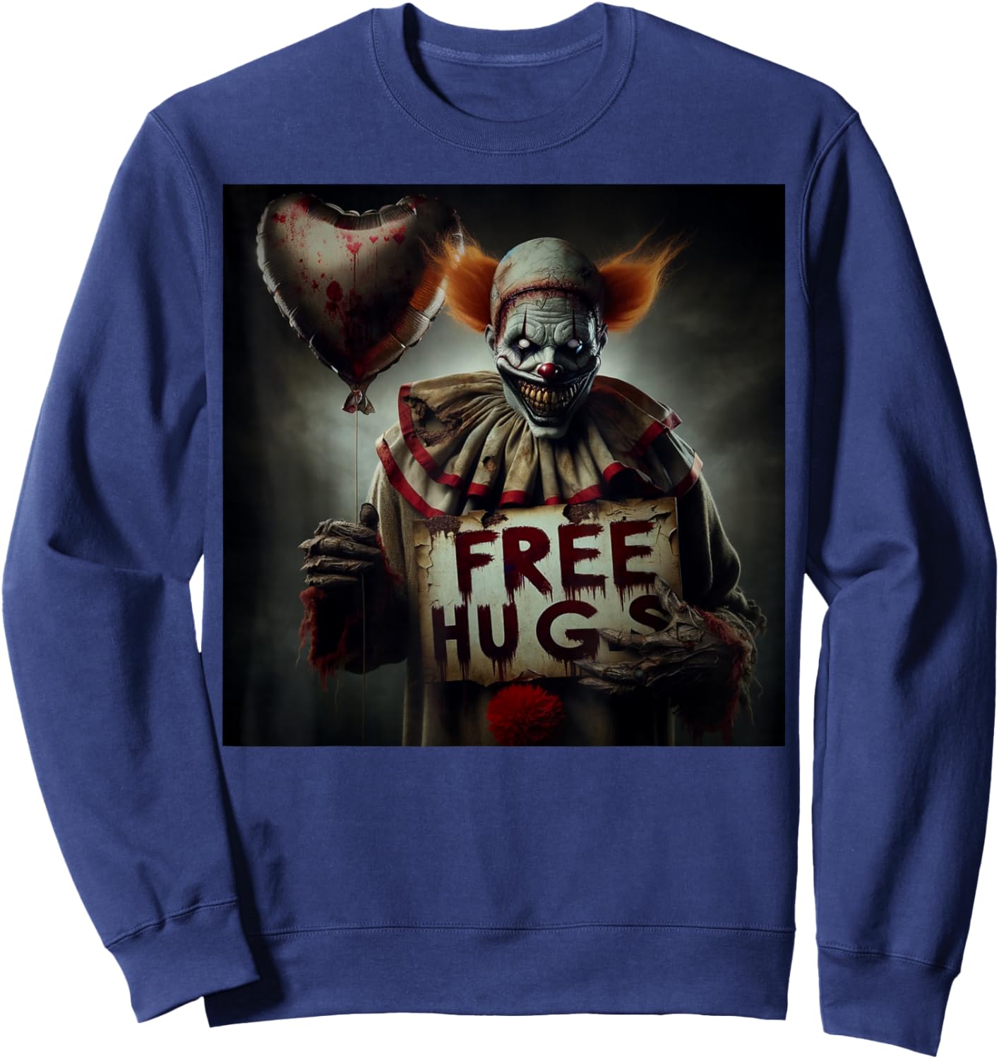 Kostenlose Umarmungen Gruseliger Clown Halloween-Horror zum Valentinstag Sweatshirt - Sweatshirt | Navy
