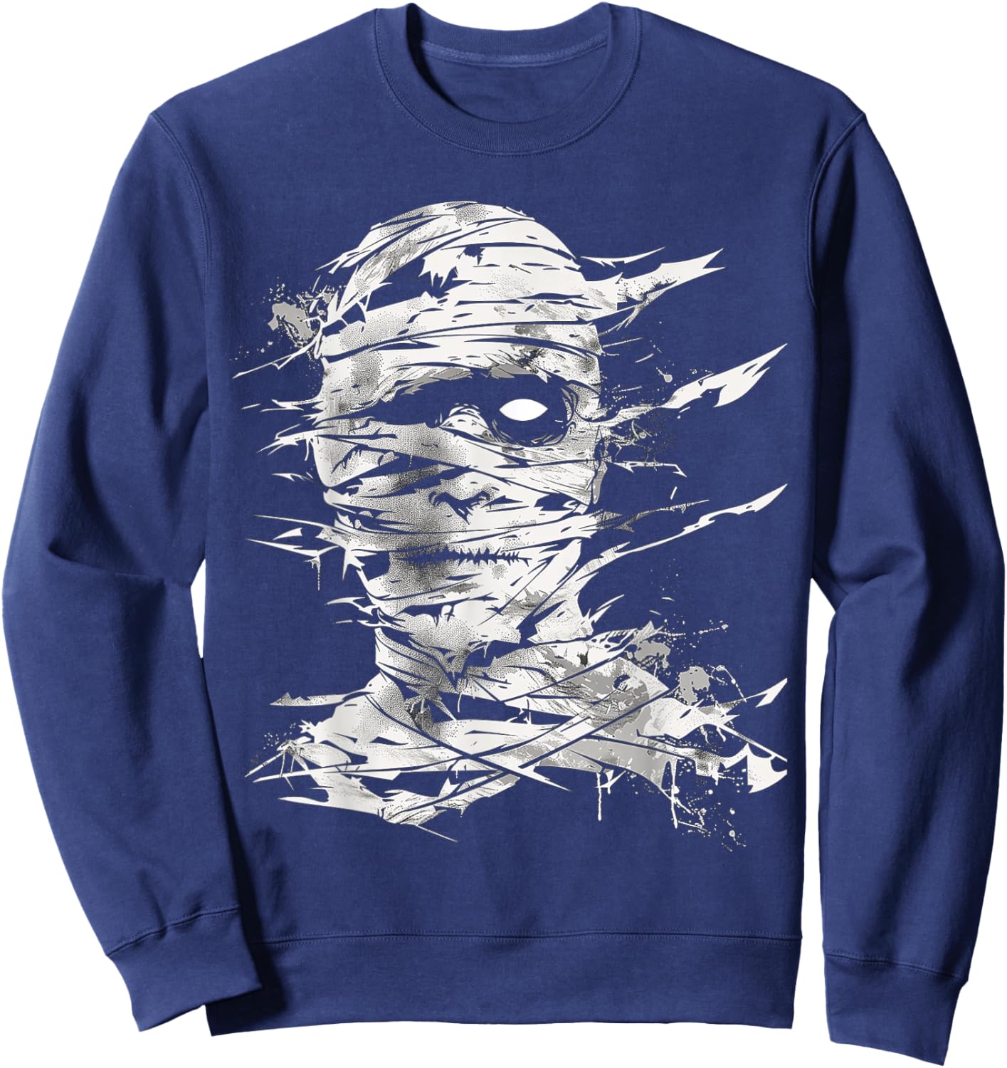 Mummy Costume Halloween Graphic Art Mummy Sweatshirt - Sweatshirt | Navy