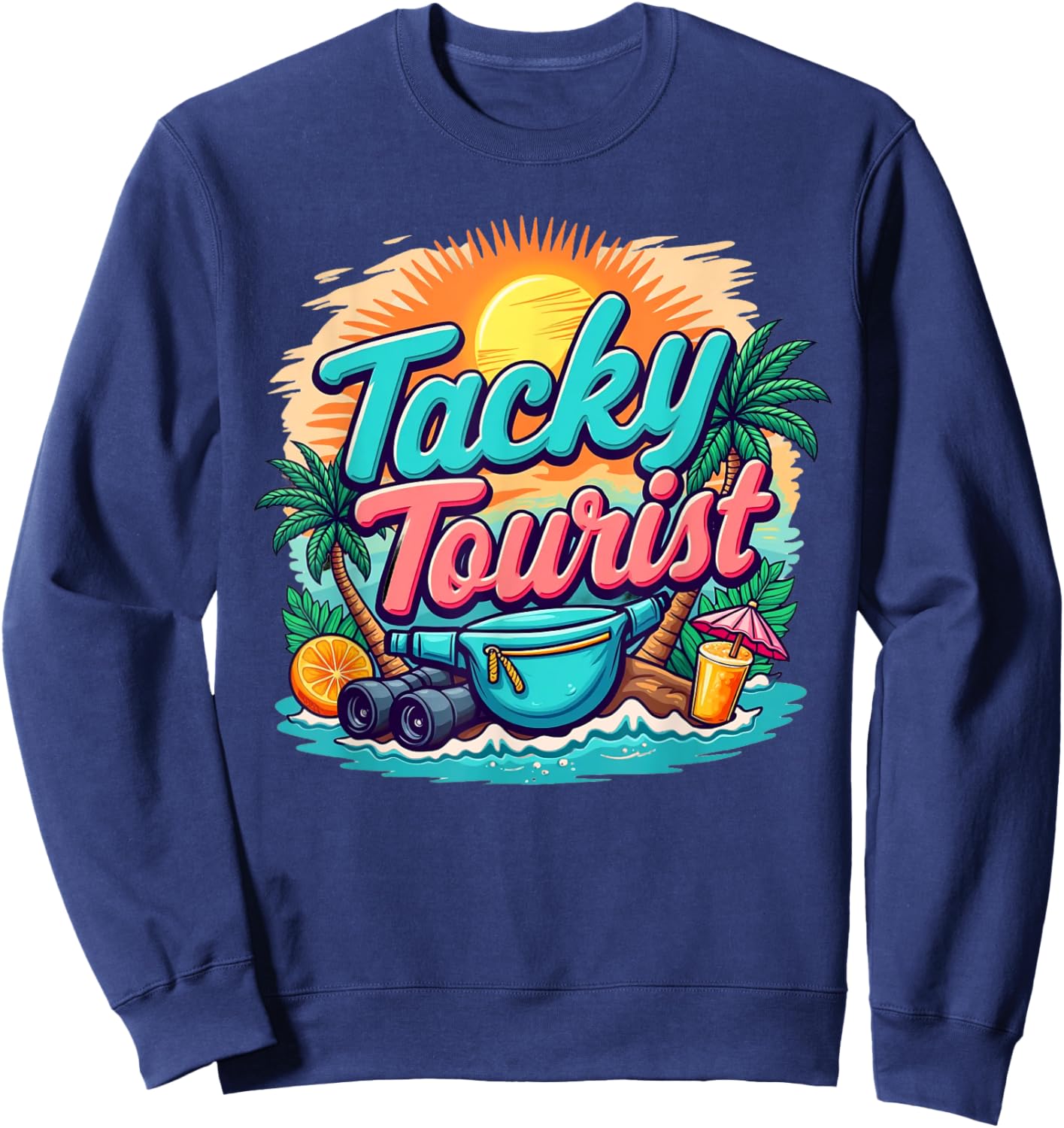 Vacay Wacky Tourist Outfit - Tacky Costume Idea Sweatshirt - Sweatshirt | Navy
