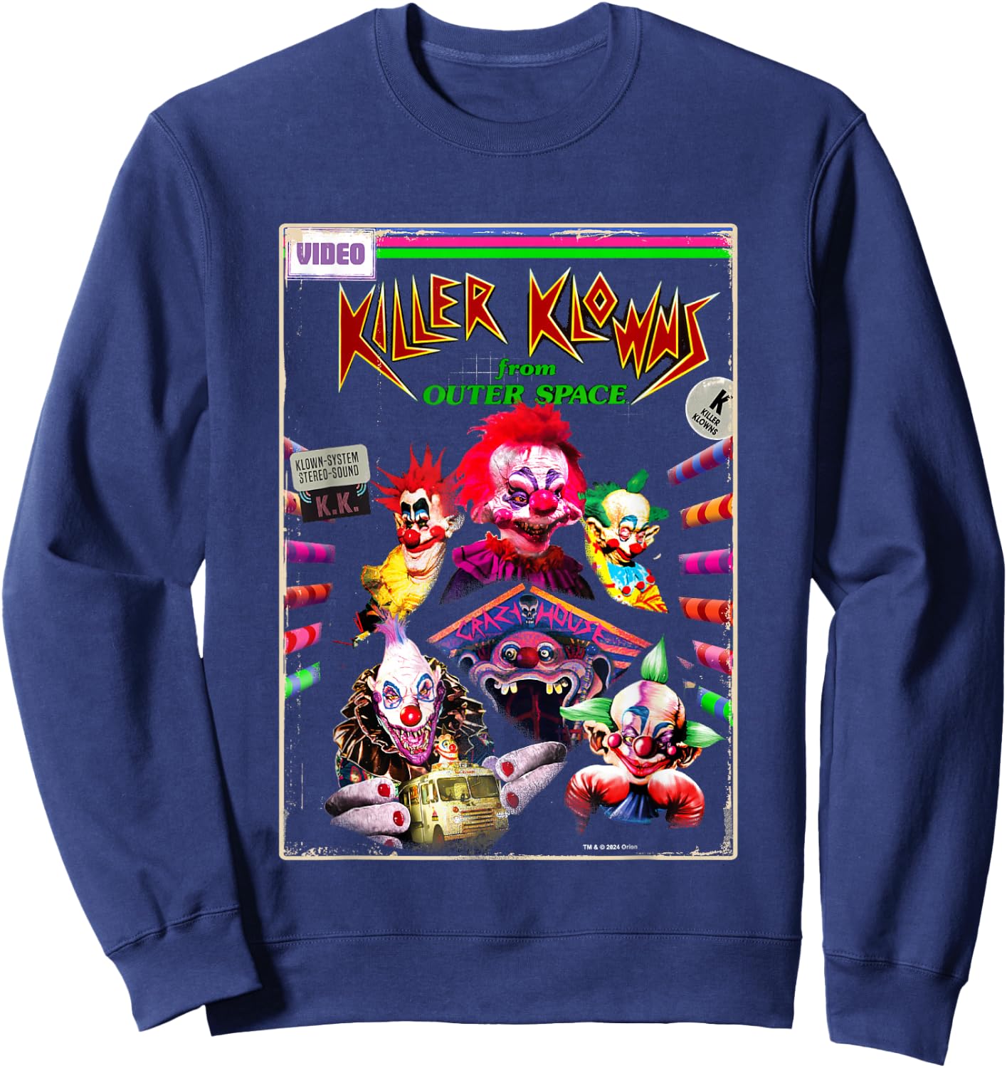 Killer Klowns from Outer Space Klown System Retro Poster Sweatshirt - Sweatshirt | Navy