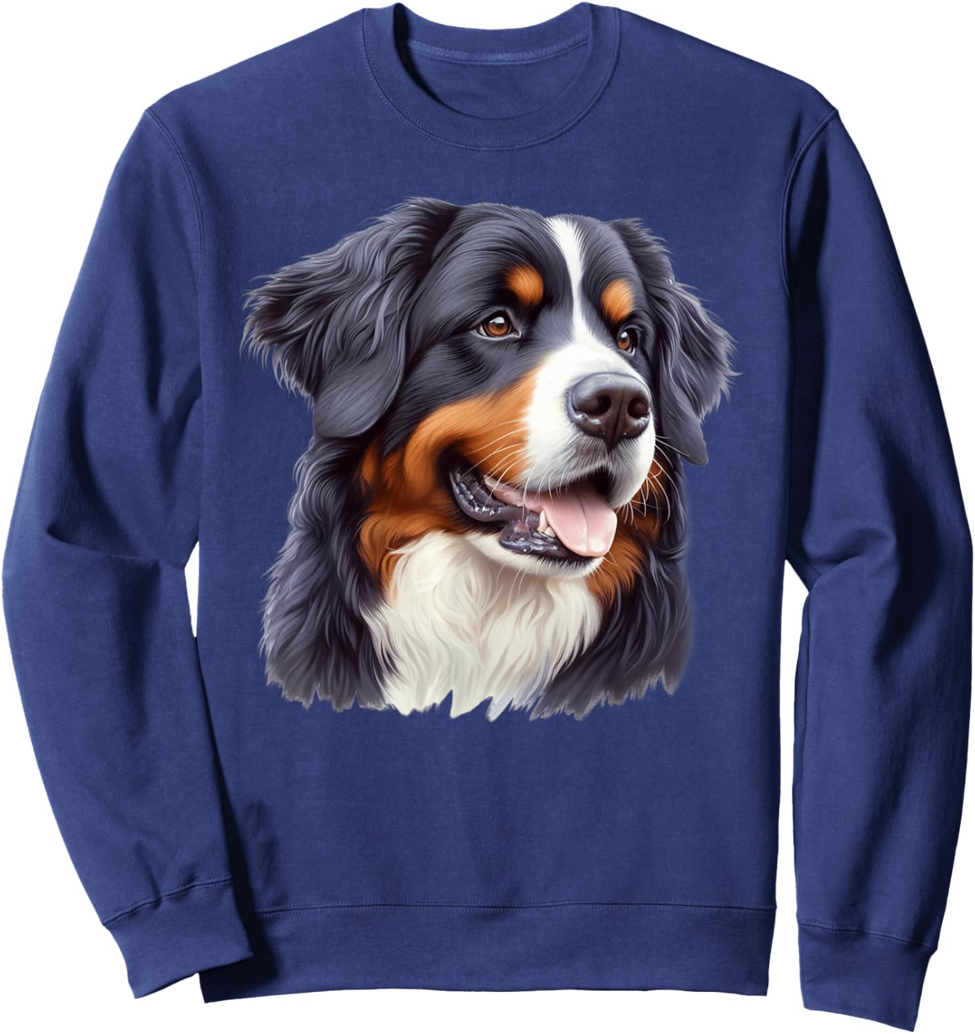 Portrait of Bernese Mountain Dog , Black, S Sweatshirt - Sweatshirt | Navy