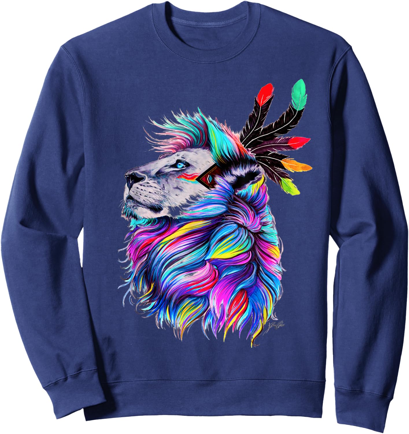 Cool Lion King as a present for animal lover Sweatshirt - Sweatshirt | Navy