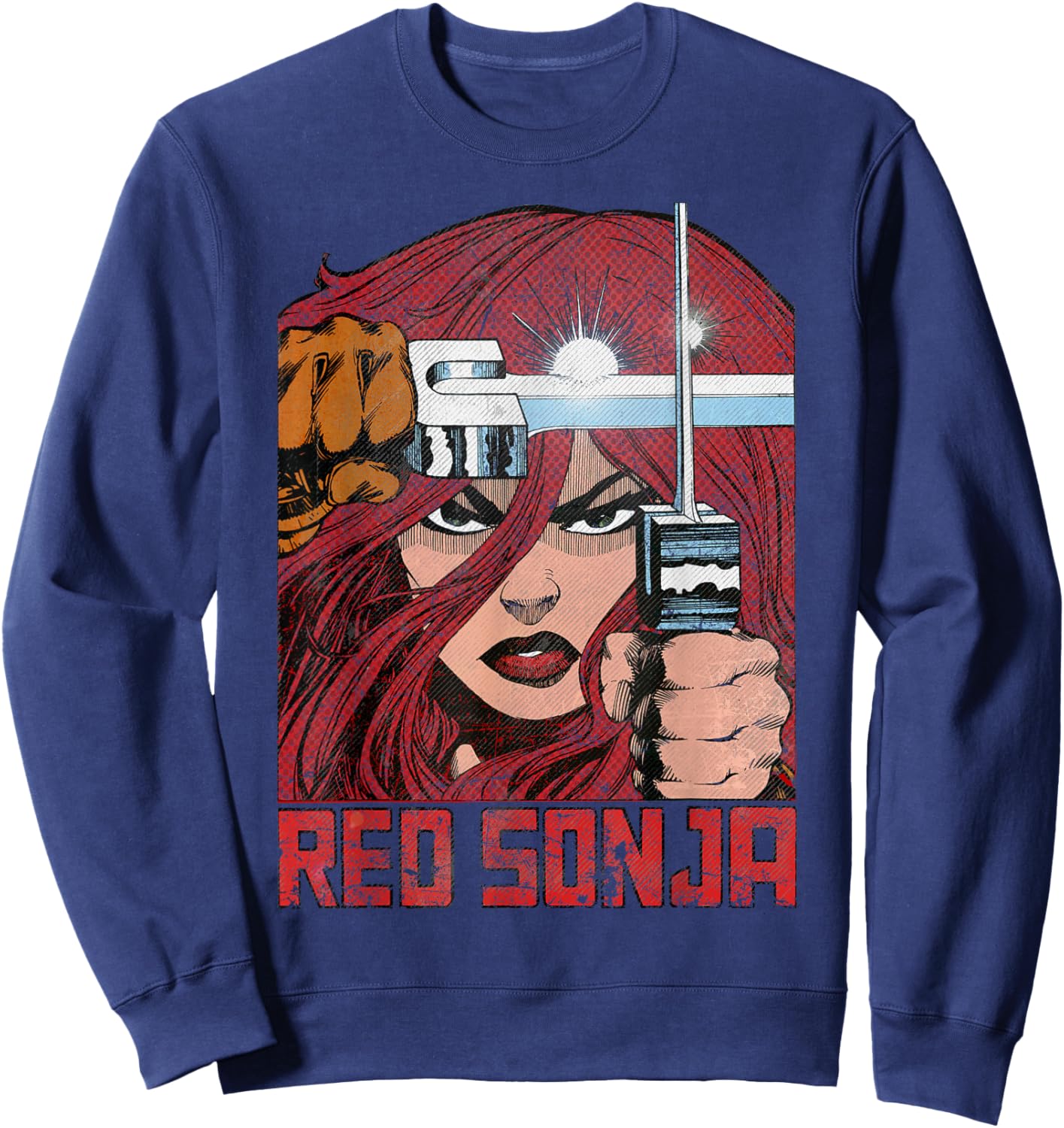 Walter Simonson Comic Legends Redhead Warrior Art Sweatshirt - Sweatshirt | Navy