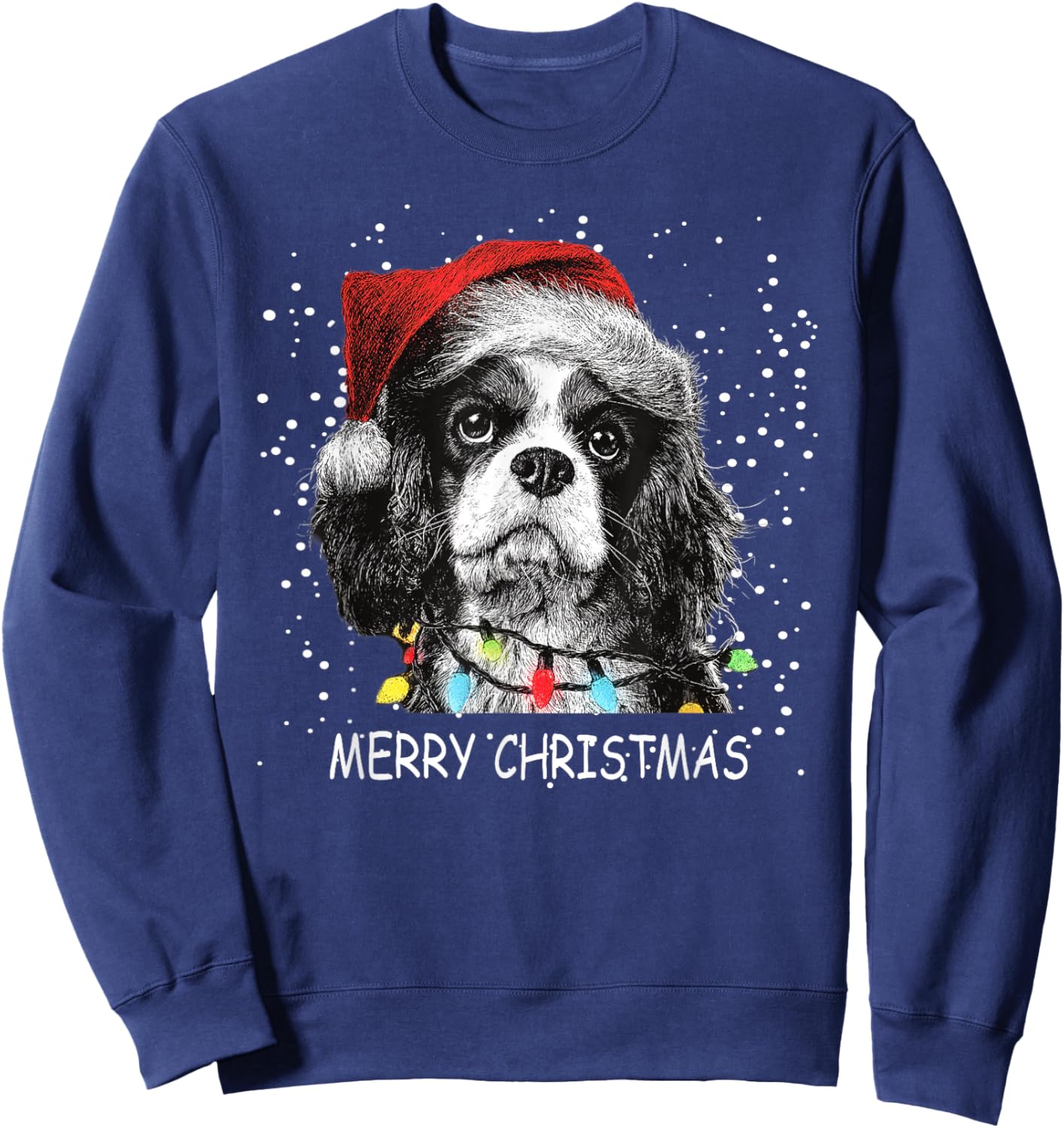 Cavalier King Charles Spaniel Animal Lover Christmas Pyjamas Sweatshirt - Sweatshirt | Navy