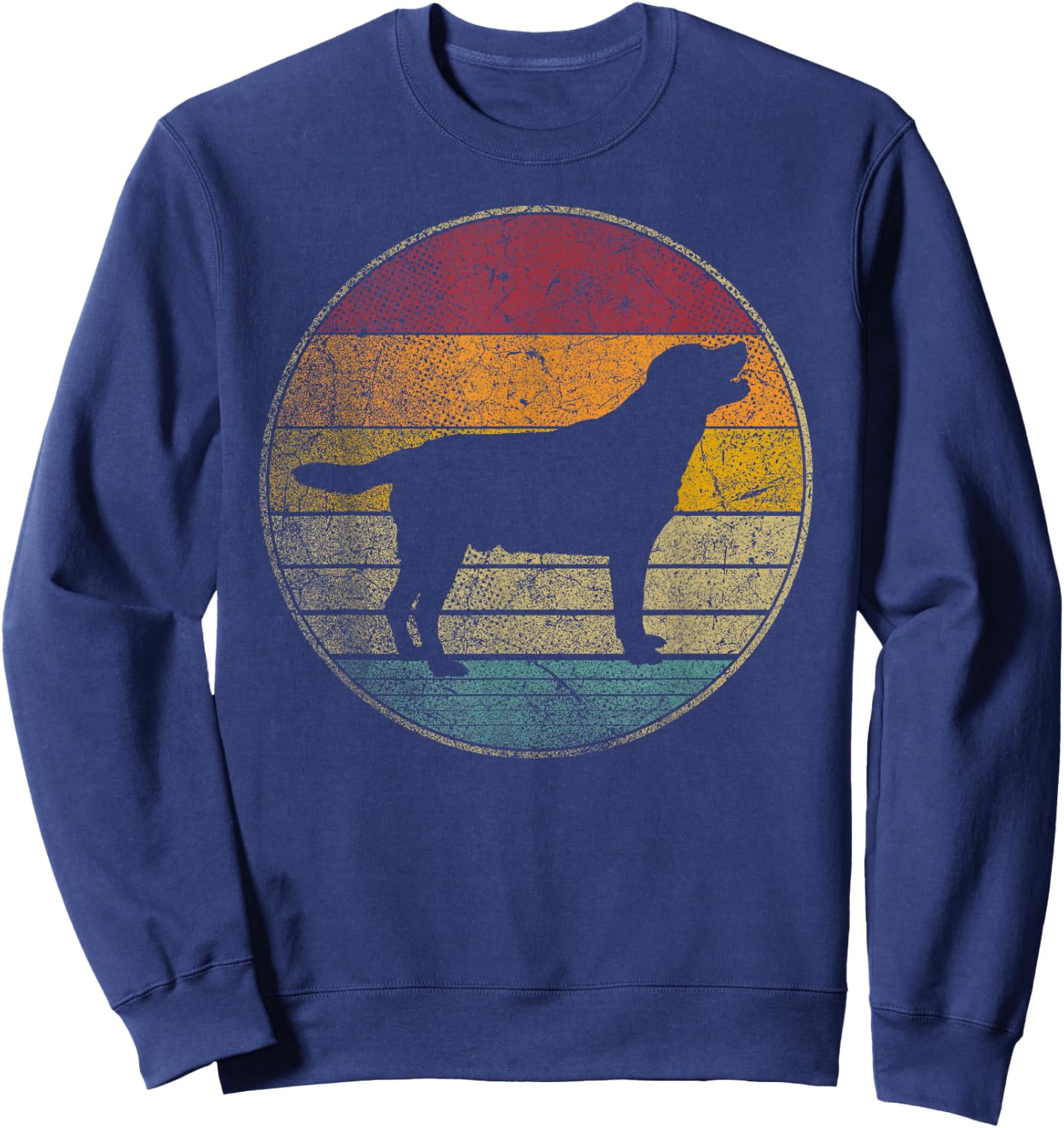 Labrador Retriever Dog Vintage Distressed Retro Silhouette Women Kids Sweatshirt - Sweatshirt | Navy