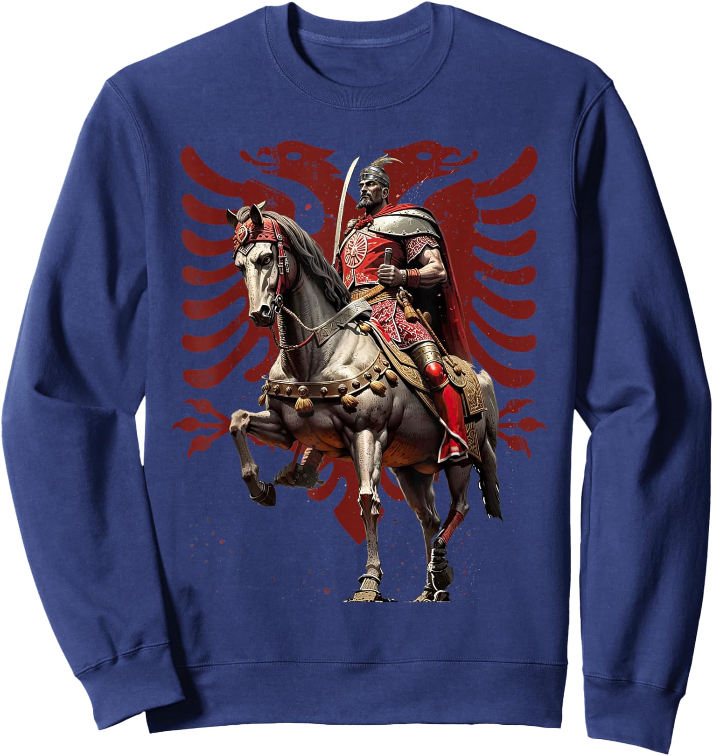 Skanderbeg Albania and Kosovo Flag for a Proud Albanian Sweatshirt - Sweatshirt | Navy